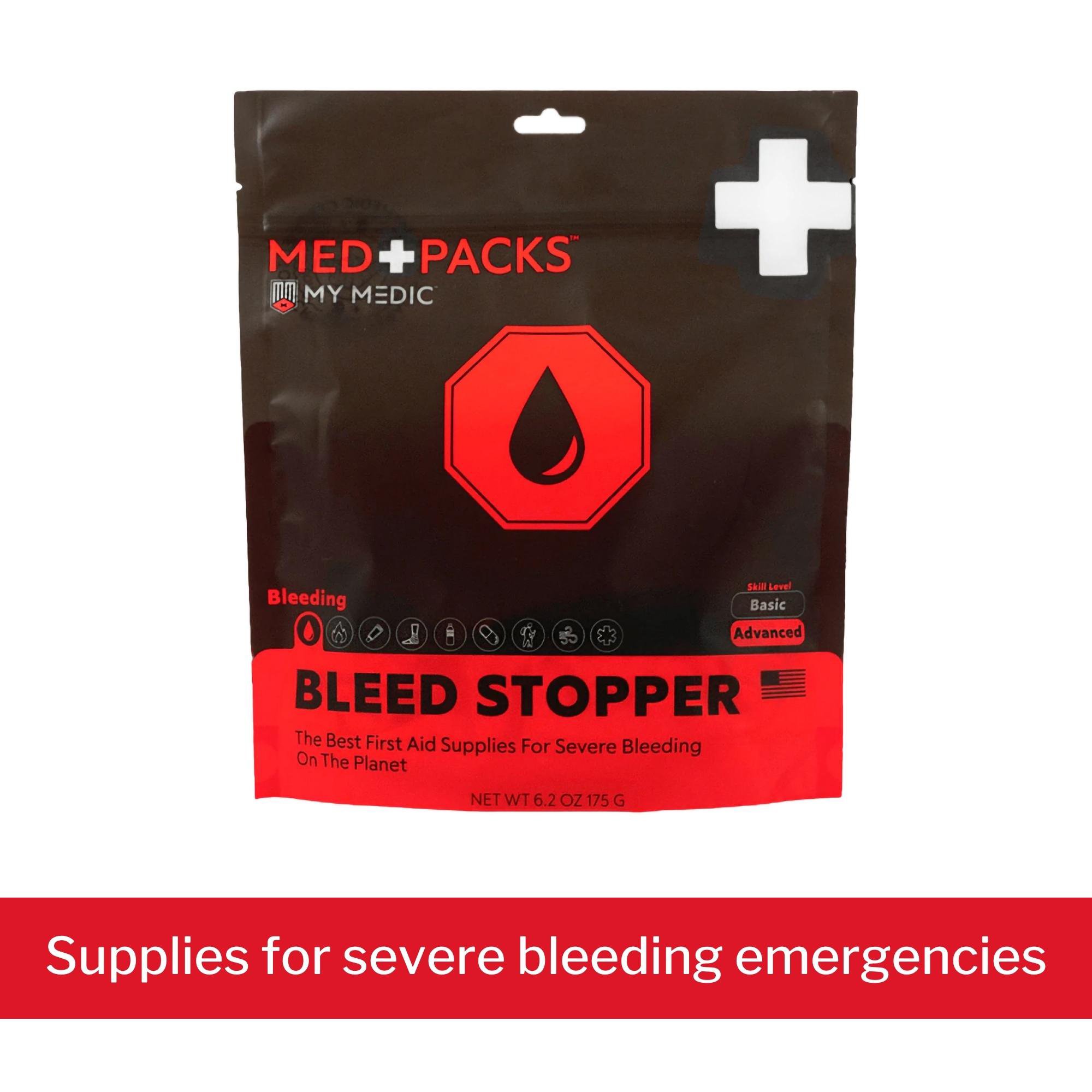 MyMedic MM-KIT-S-MD-PK-BLD-GEN-RAT - Med Packs™ First Aid Kit to Stop Bleeding – Emergency Supplies in Portable Pouch - 1/Each