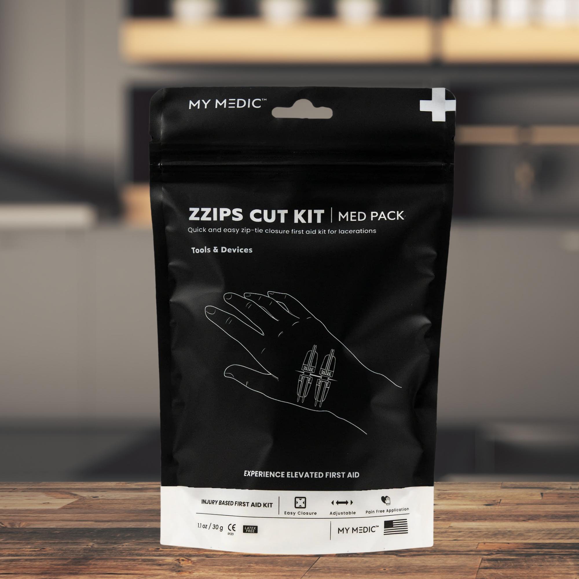 MyMedic MM-SPL-MD-PK-ZZIP-CUT-EA - Med Packs™ Zzips First Aid Kit for Cuts, Lacerations in Portable Pouch - 1/Each