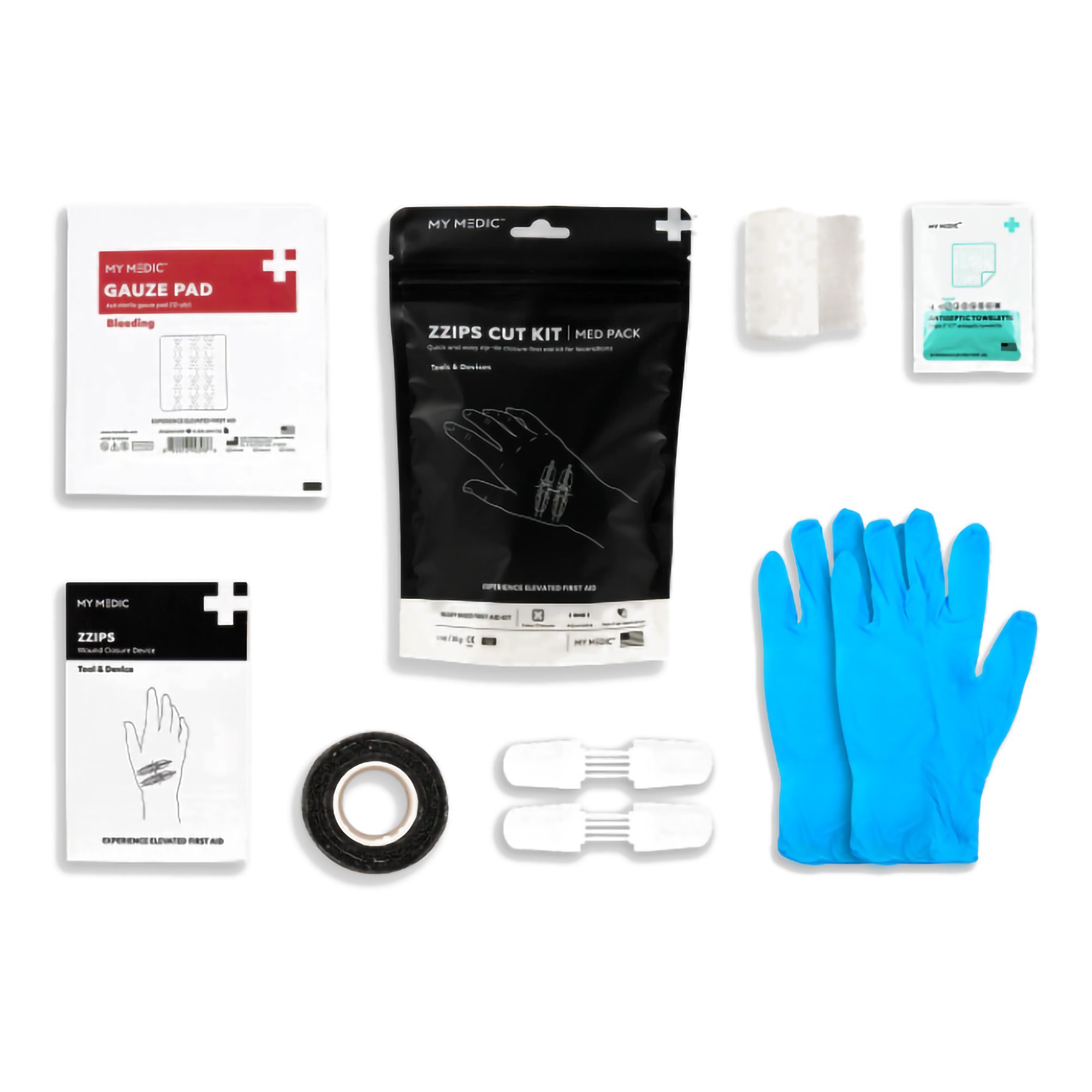 MyMedic MM-SPL-MD-PK-ZZIP-CUT-EA - Med Packs™ Zzips First Aid Kit for Cuts, Lacerations in Portable Pouch - 1/Each