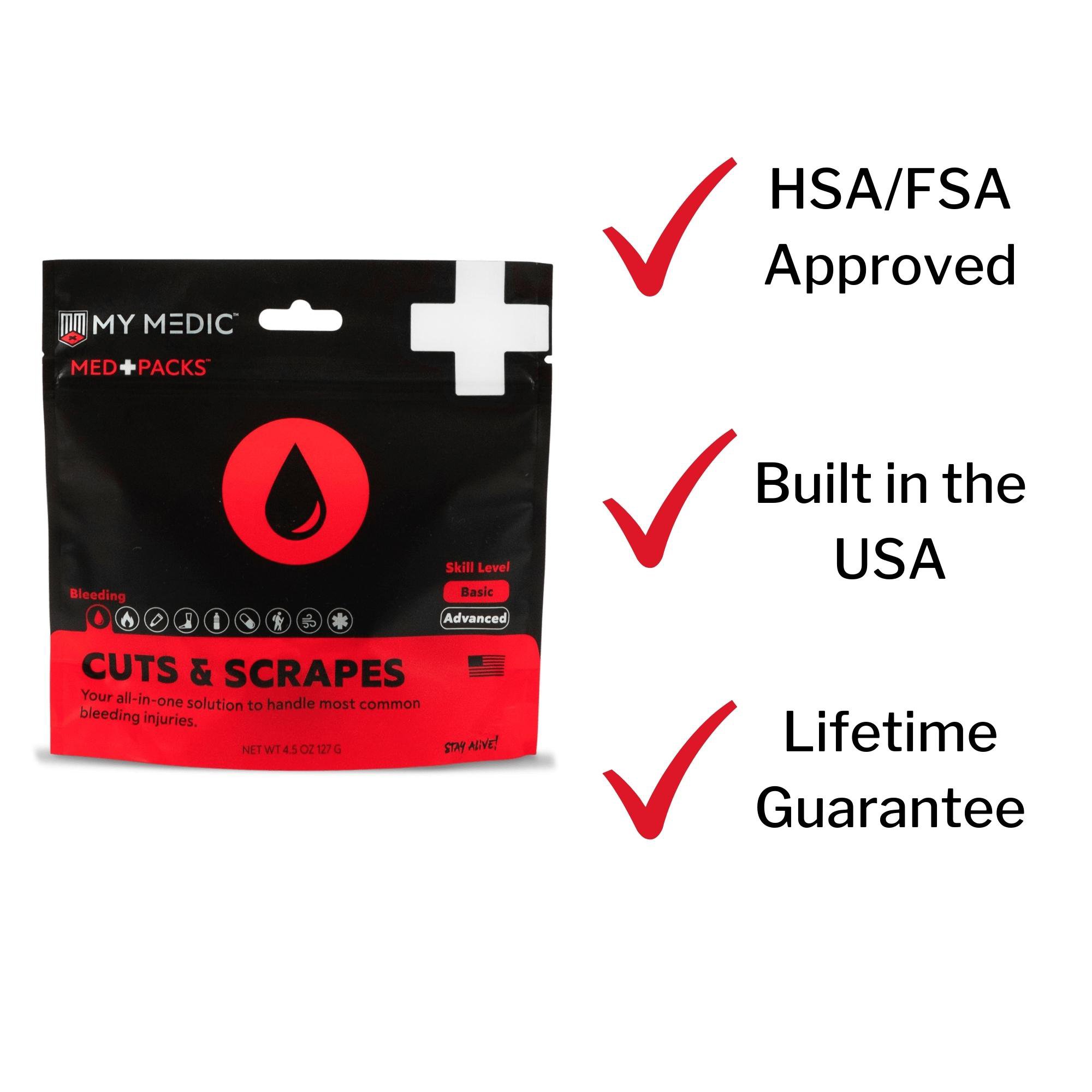 MyMedic MM-MED-PACK-CUT-SCRP-EA - Med Packs™ First Aid Kit for Cuts, Scrapes – Injury Supplies in Portable Pouch - 1/Each