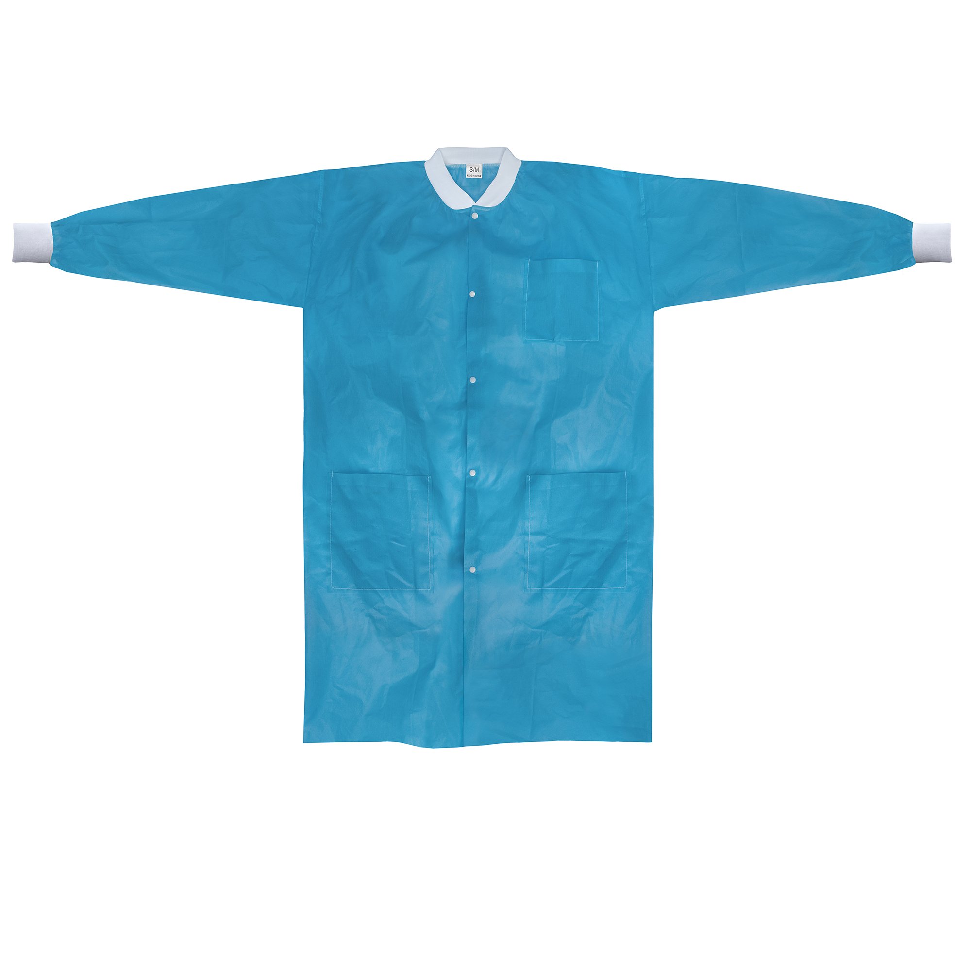 McKesson Brand 34141200 - McKesson Lab Coat, Small / Medium, Blue - 10/Bag, 30/Case
