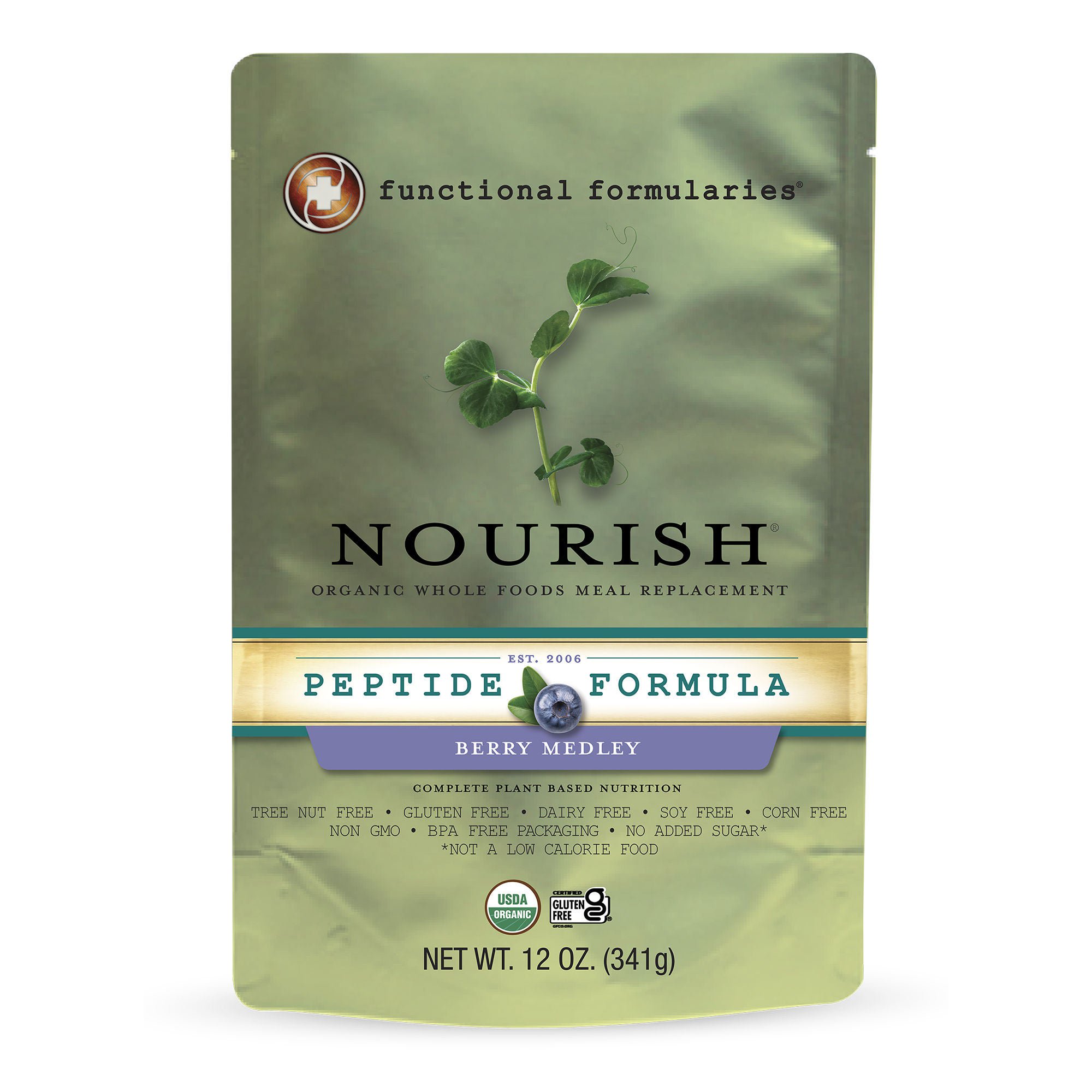 Nutritionals Medicinals - 212506 Pediatric Oral Supplement Nourish® Peptide Berry Flavor 12 oz. Pouch Liquid Protein