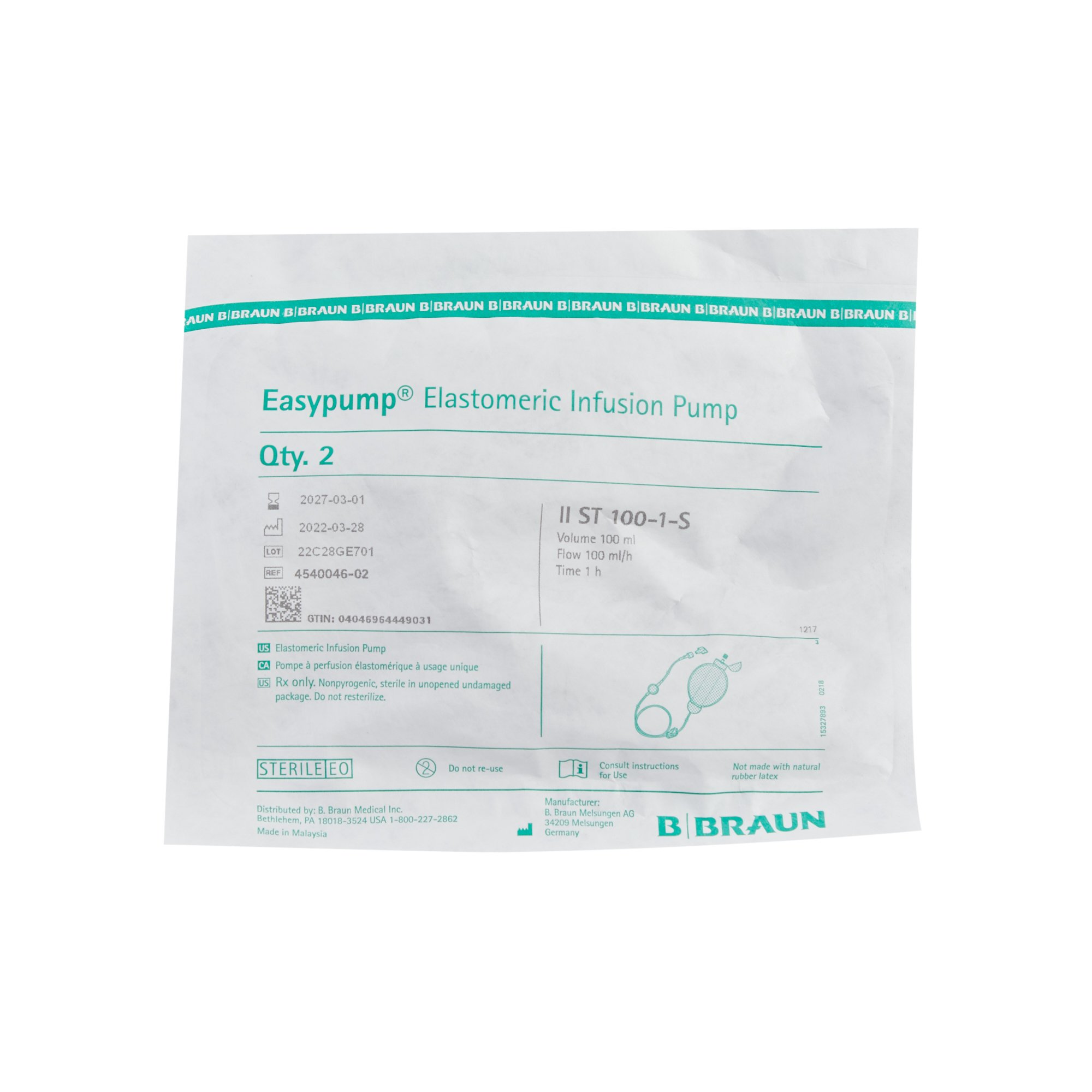 Easypump ST Elastomeric Pump 4540046-02 by B. Braun