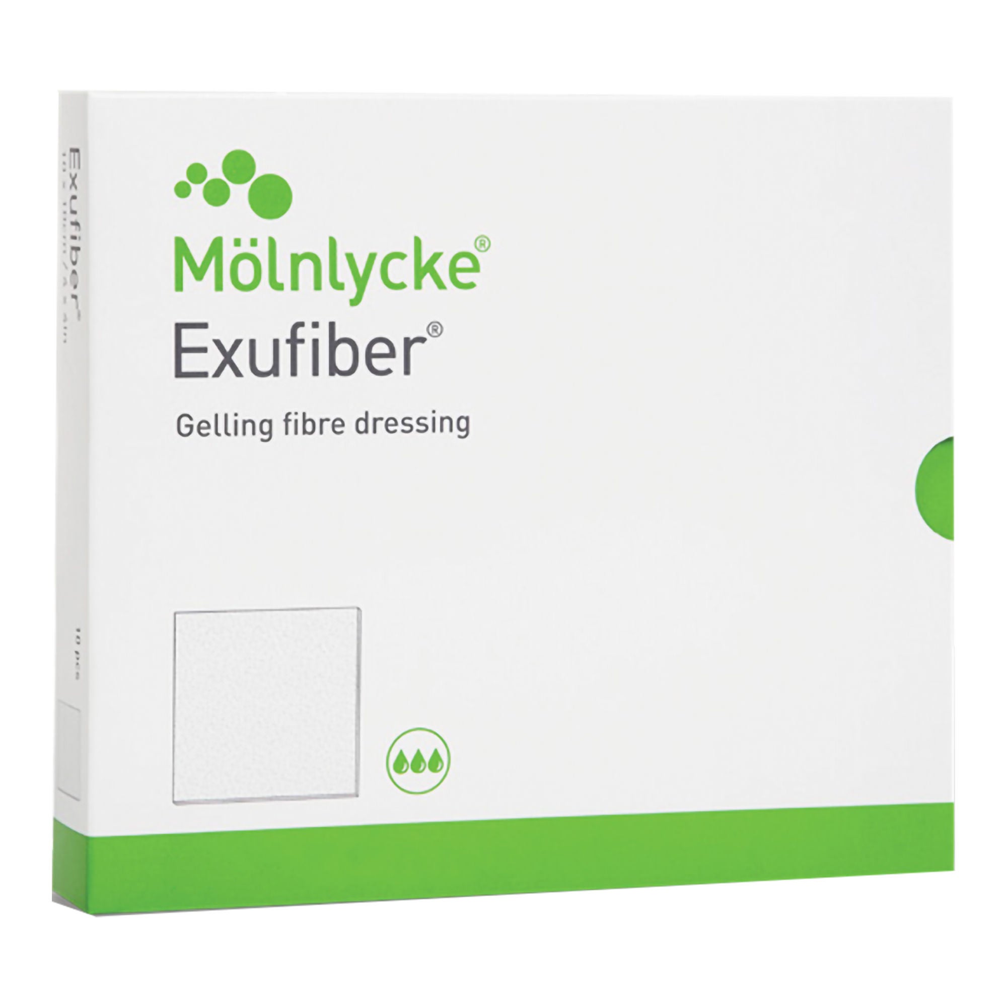 Molnlycke - 709901 Gelling Fiber Dressing Exufiber® Polyvinyl Alcohol Fibers 4 X 4 Inch Square