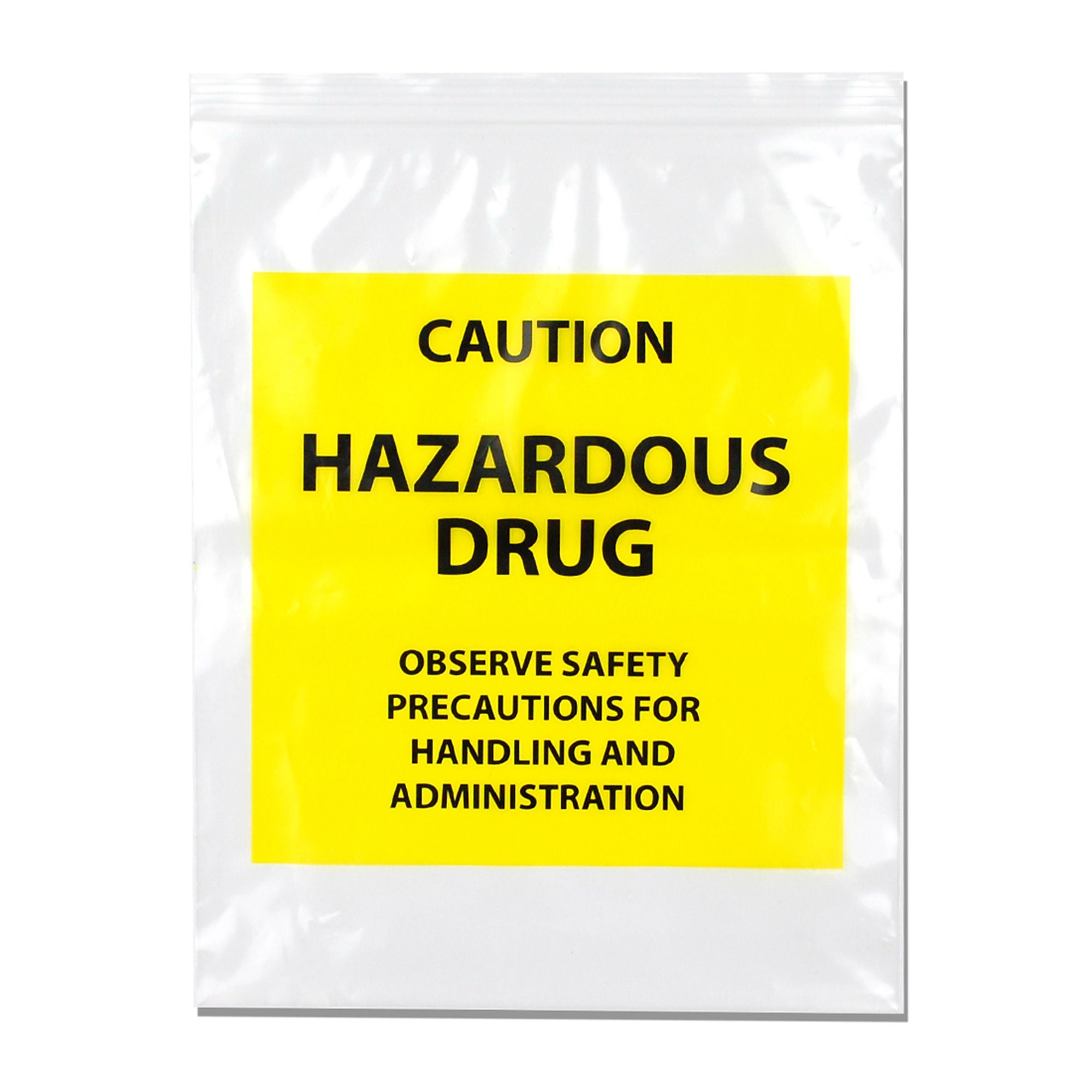 Elkay Plastics - F40406HDB Hazardous Drug Bag LK® Caution Hazardous Drug / Observe Safety Precautions for Handling and Administration Clear / Yellow 4 X 6 Inch
