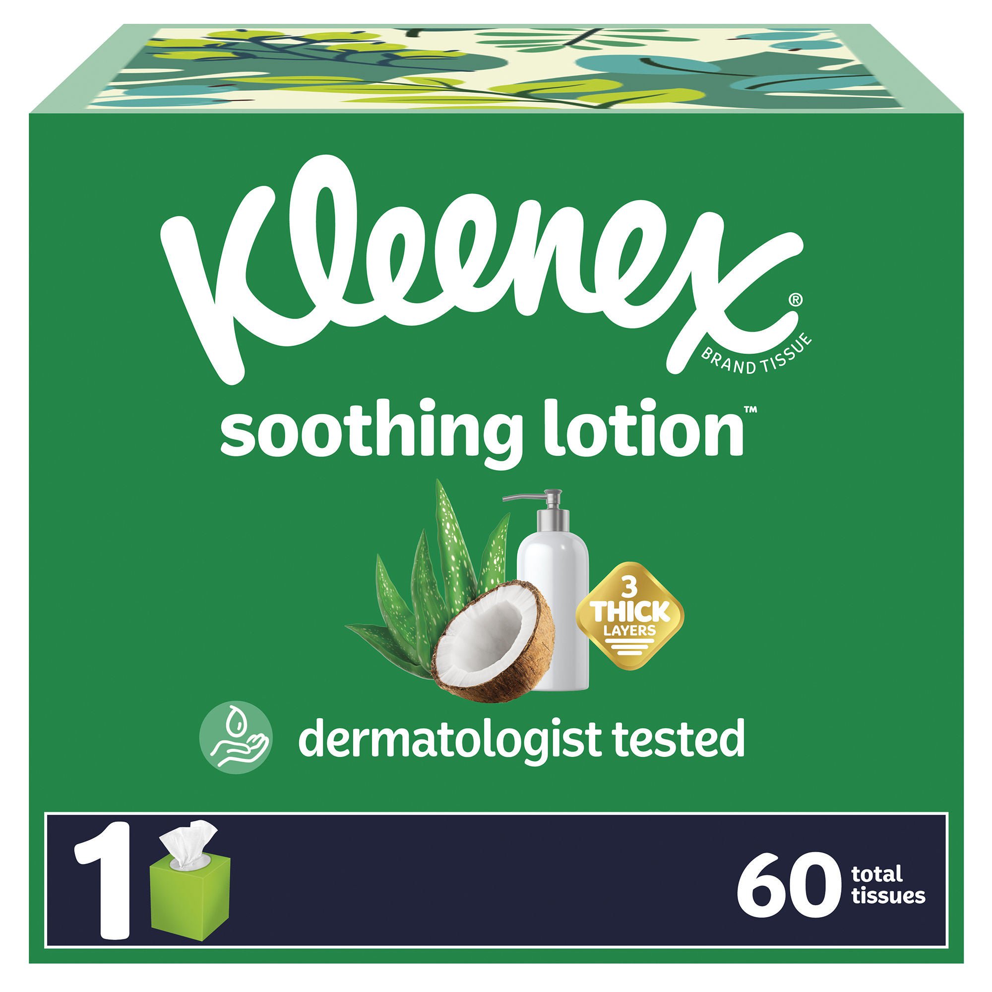 Kimberly Clark - 54271 Facial Tissue Kleenex® Soothing Lotion® White 8-2/5 X 8-1/2 Inch 60 Count
