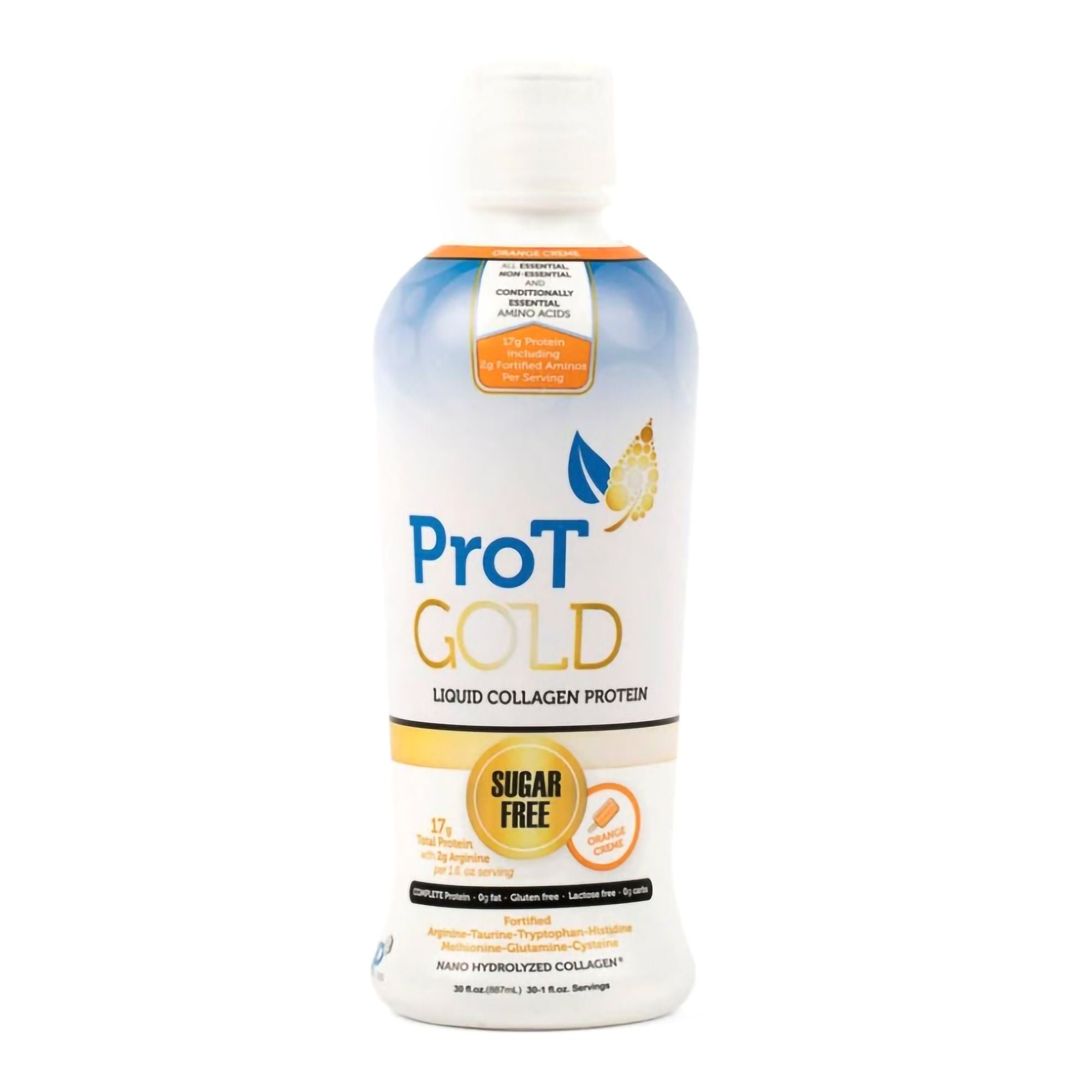 OP2 Labs Inc - OPPTCPLPRGOC3001OZ Oral Supplement ProT Gold Orange Crème Flavor Liquid 30 oz. Bottle