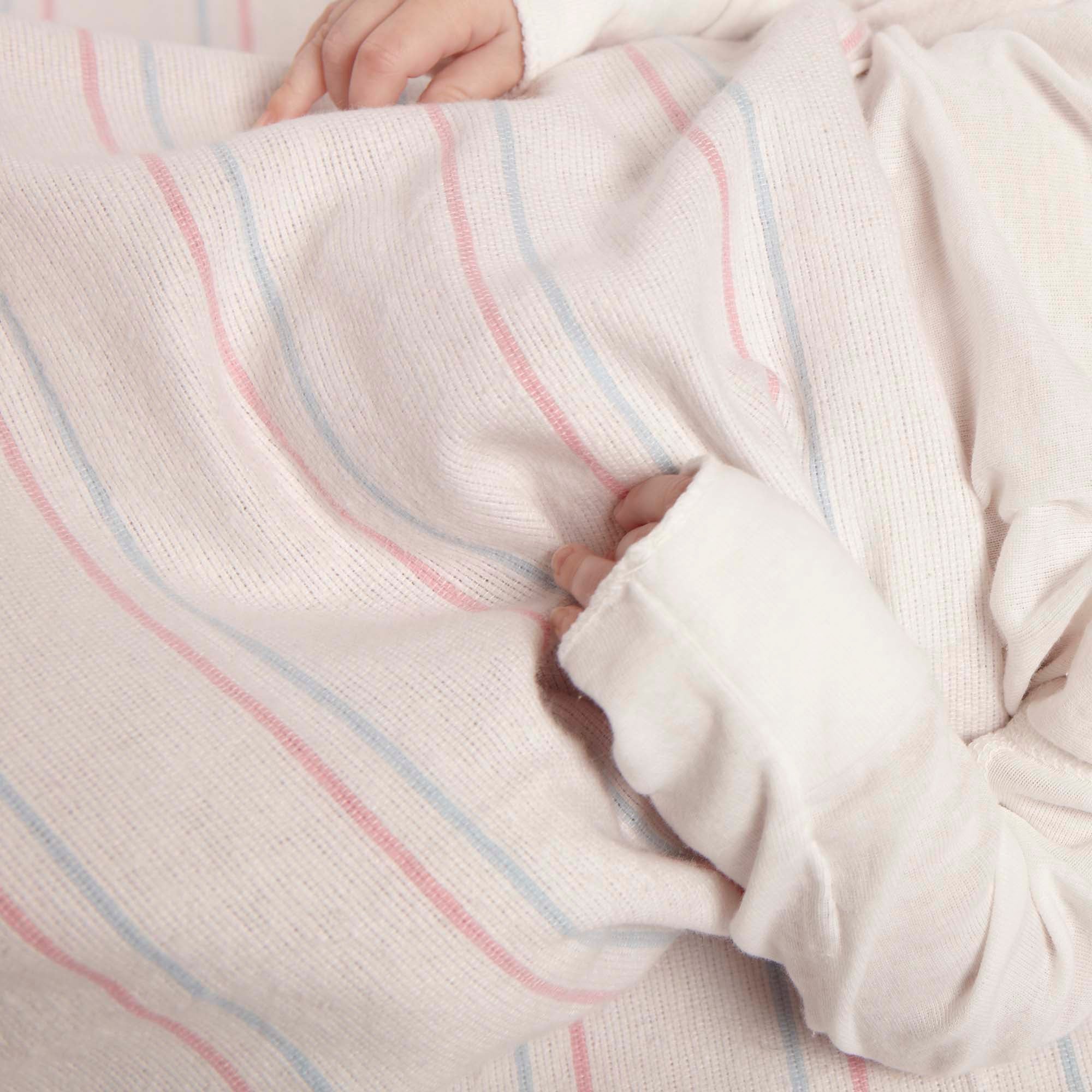 The Pillow Factory Division - 49339-632 Baby Blanket Essentials 32 X 32 Inch Cotton 5.12 oz. Pink / Blue Stripe