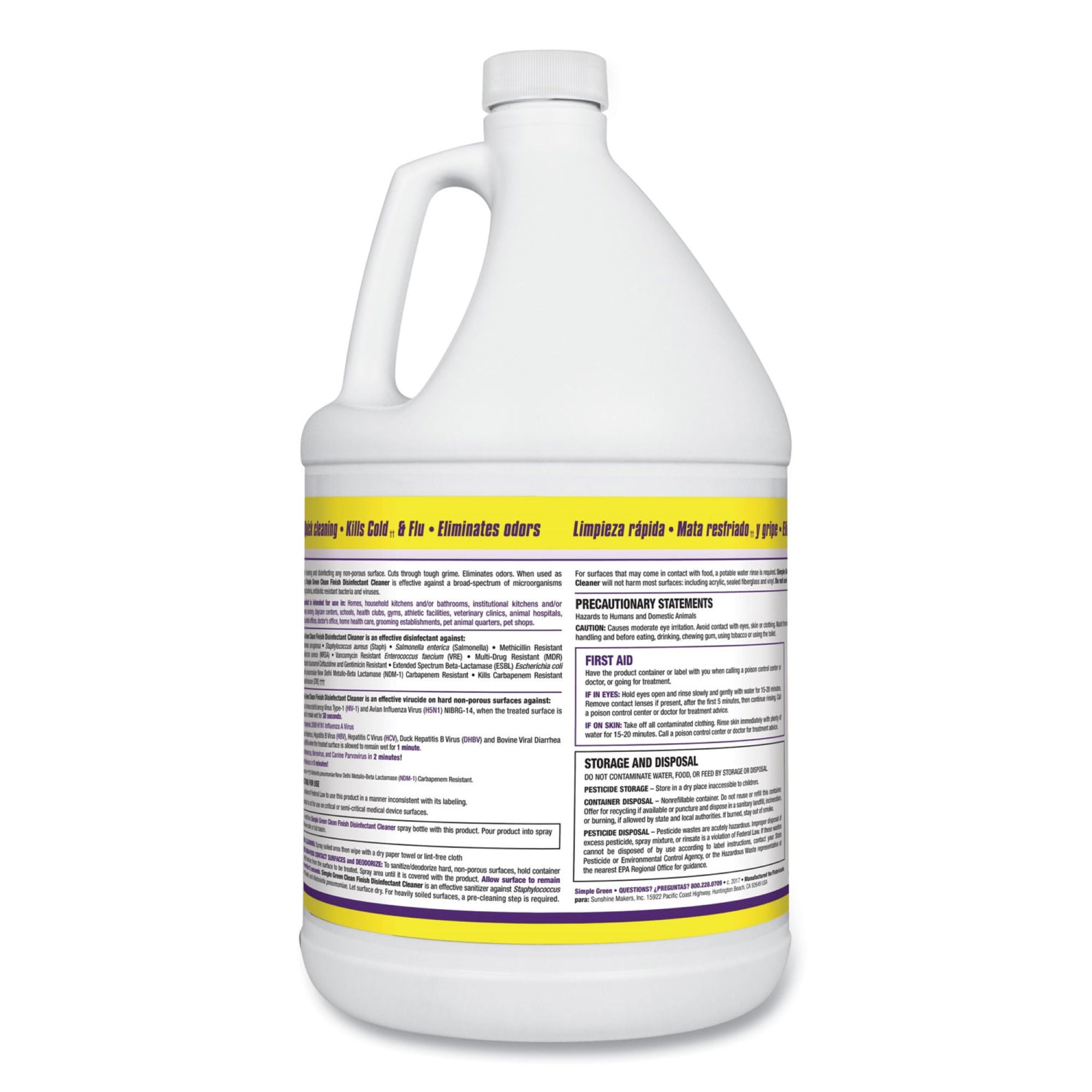 Essendant Co-United Stationers - SMP01128 Surface Disinfectant Cleaner Simple Green® Clean Finish® Broad Spectrum Manual Pour Liquid 1 gal. Jug Herbal Scent NonSterile