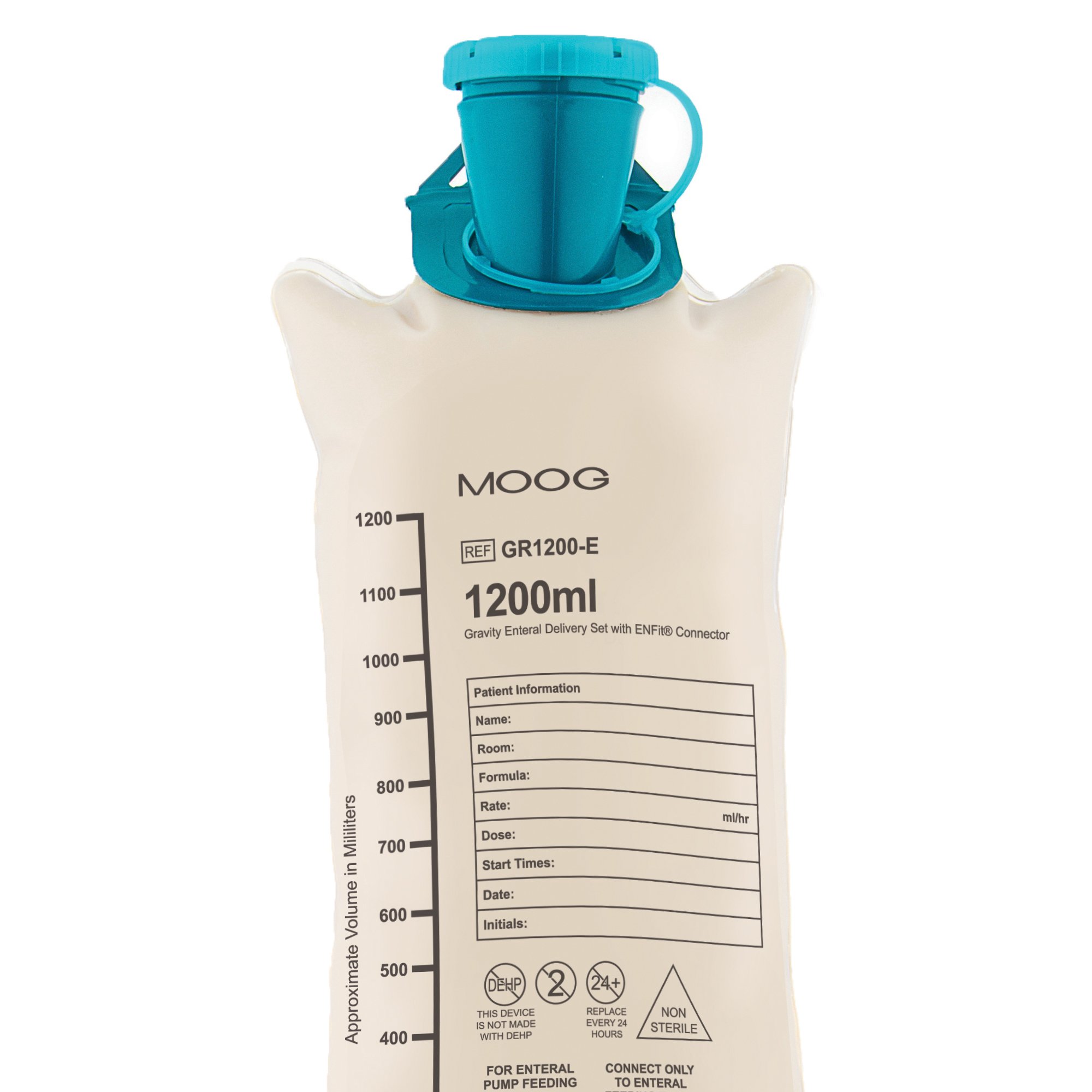 Moog Gravity Bag Feeding Set with ENFit Connector GR1200-E by Zevex