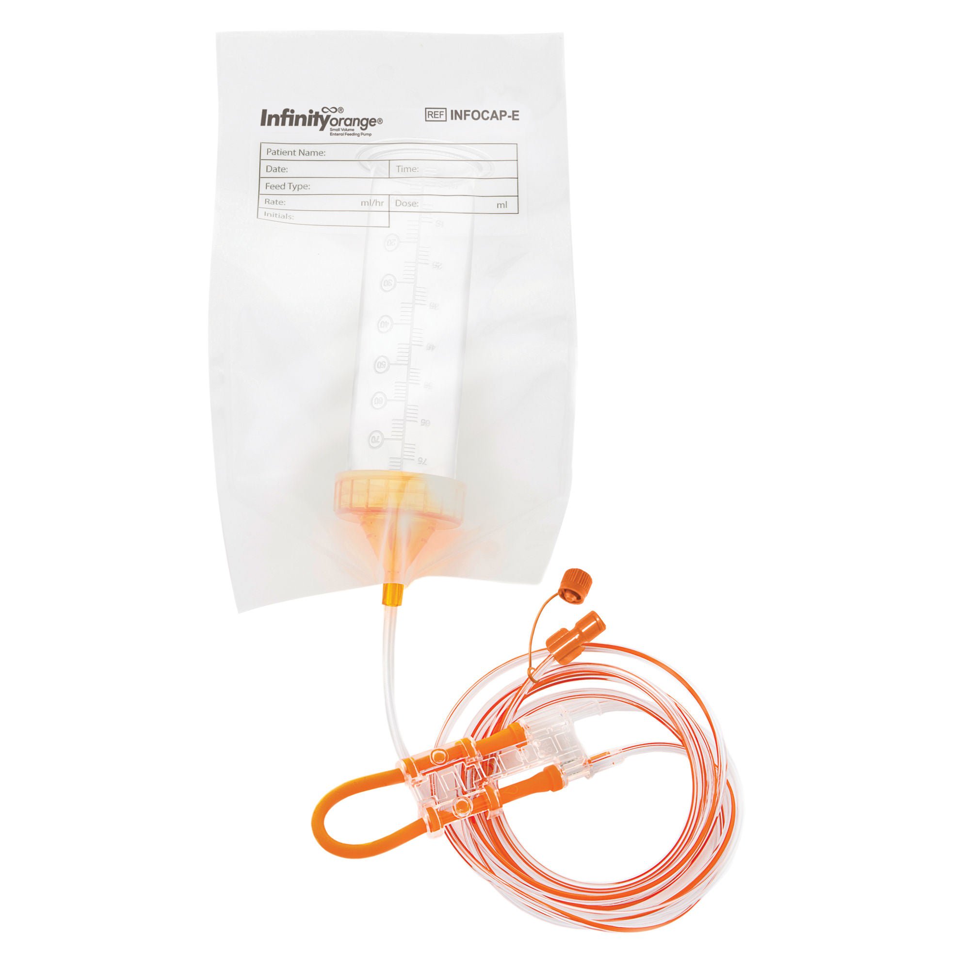 Zevex - INFOCAP-E Screw Cap Set with ENFit® Connector Infinity® Orange® For Infinity® Orange Enteral Feeding Pump