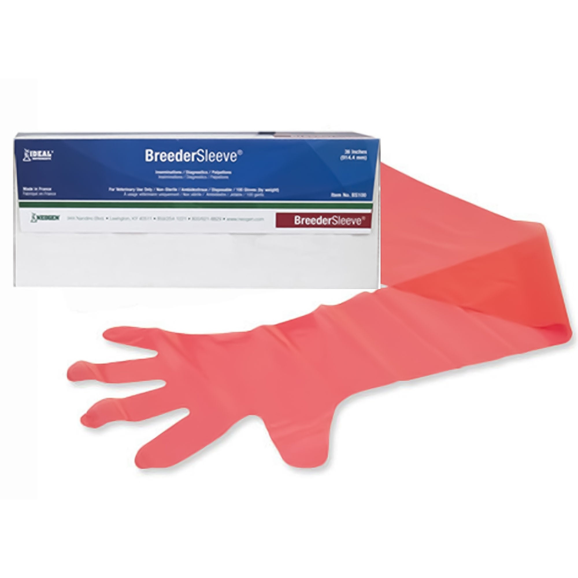 AirTite Products - KSP336 GIA Shoulder Length Glove BreederSleeve® One Size Fits Most Polyethylene Orange 36 Inch Length Straight Cuff NonSterile