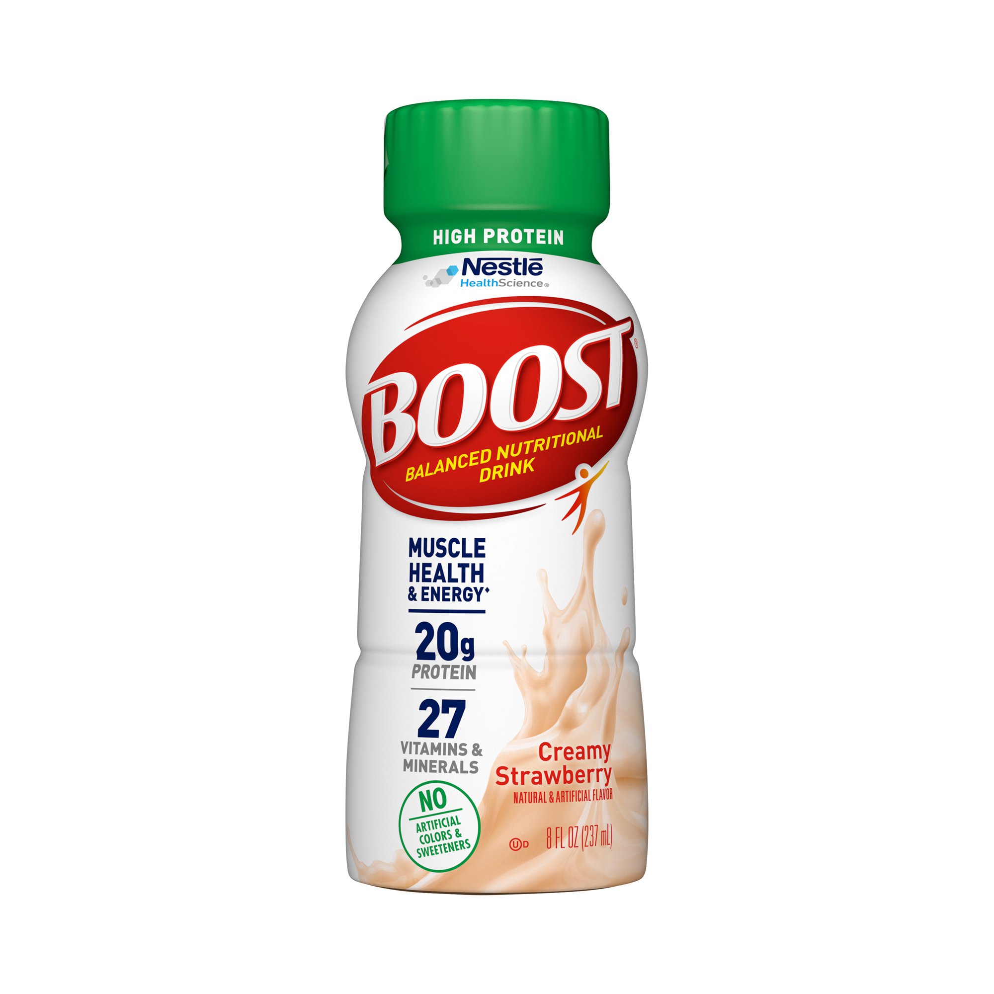 Nestle Clinical Nutritional 00041679801970 - Boost® High Protein Strawberry Complete Nutritional Drink, 8 oz. Bottle - 12/Pack, 24/Case