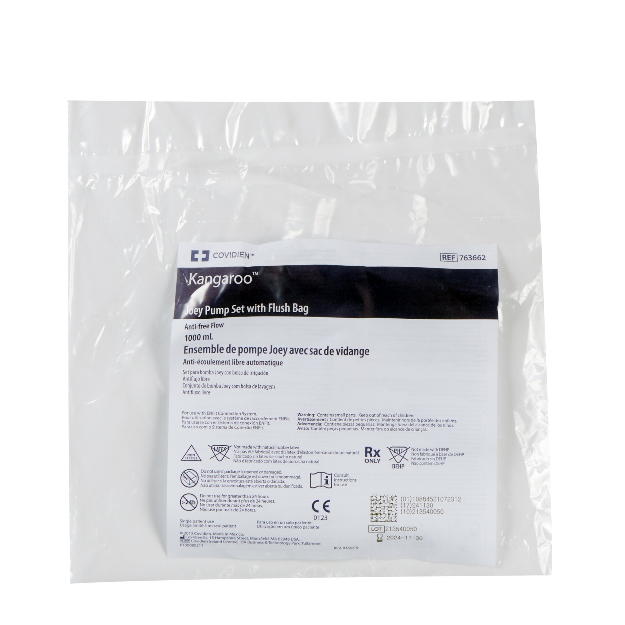 Kangaroo Joey Enteral Feeding Pump Flush Bag Set without ENFit Transitional Adapter 763662 by Cardinal