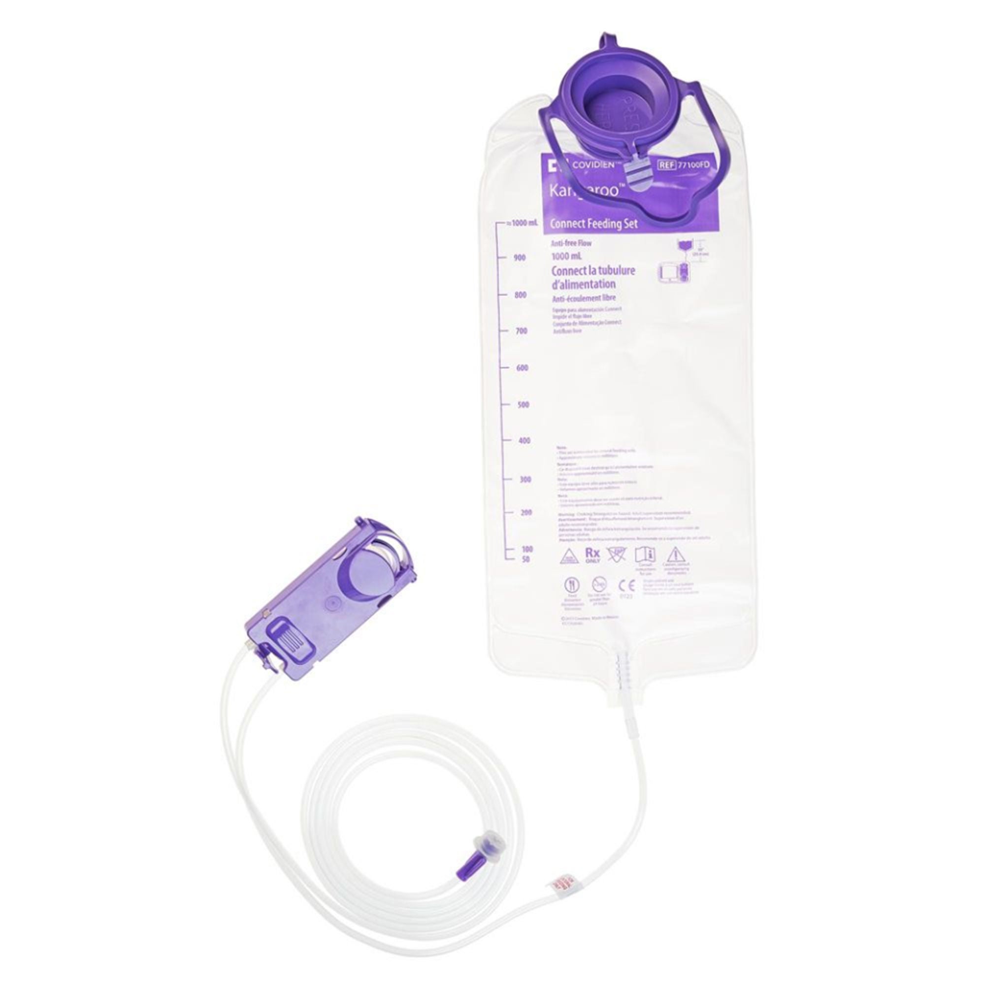 Cardinal - 77100FD Enteral Feeding Pump Bag Set Kangaroo™ Connect 1000 mL PVC NonSterile