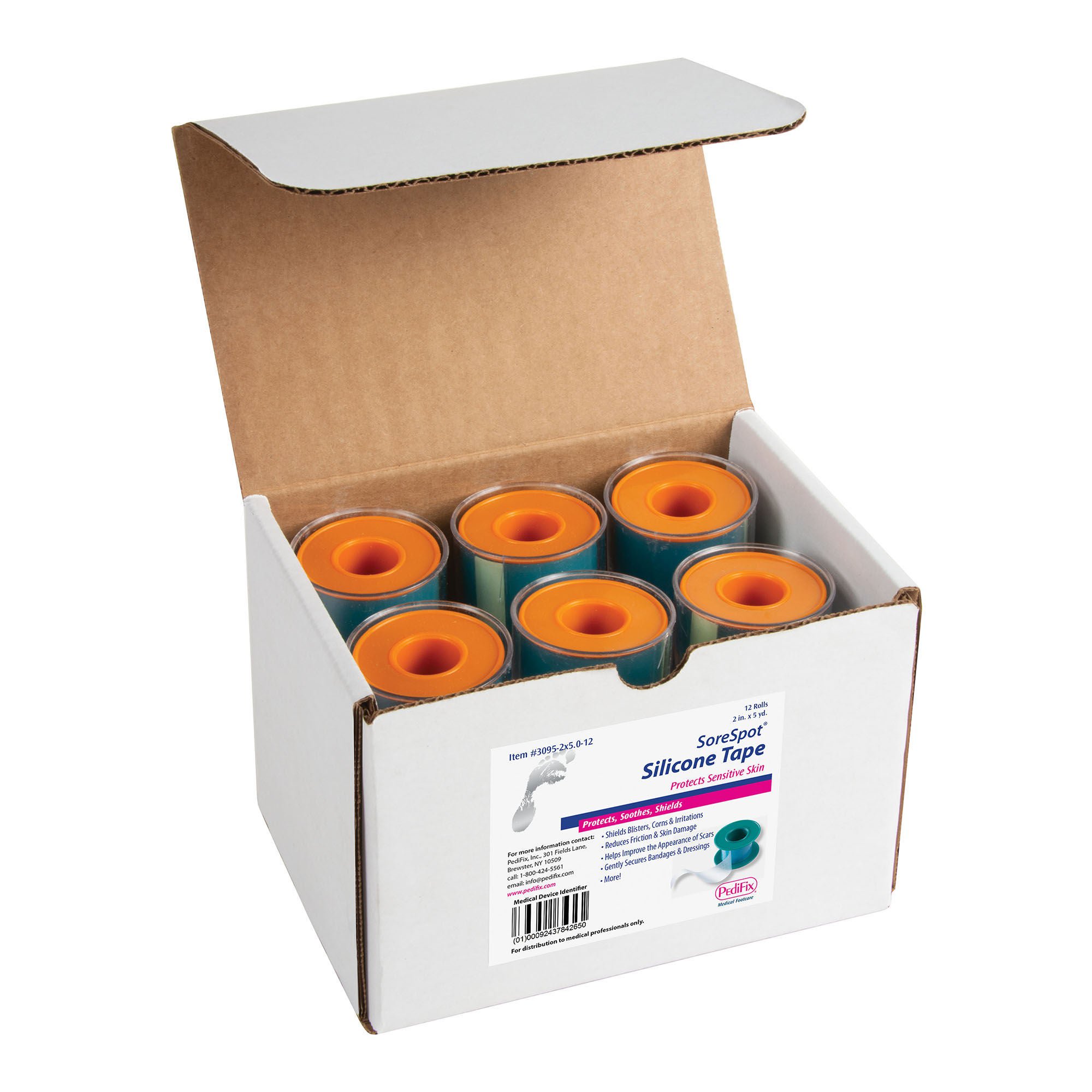 Pedifix - 3095-250-12 Medical Tape PediFix® SoreSpot® White 2 Inch X 5 Yard Silicone NonSterile