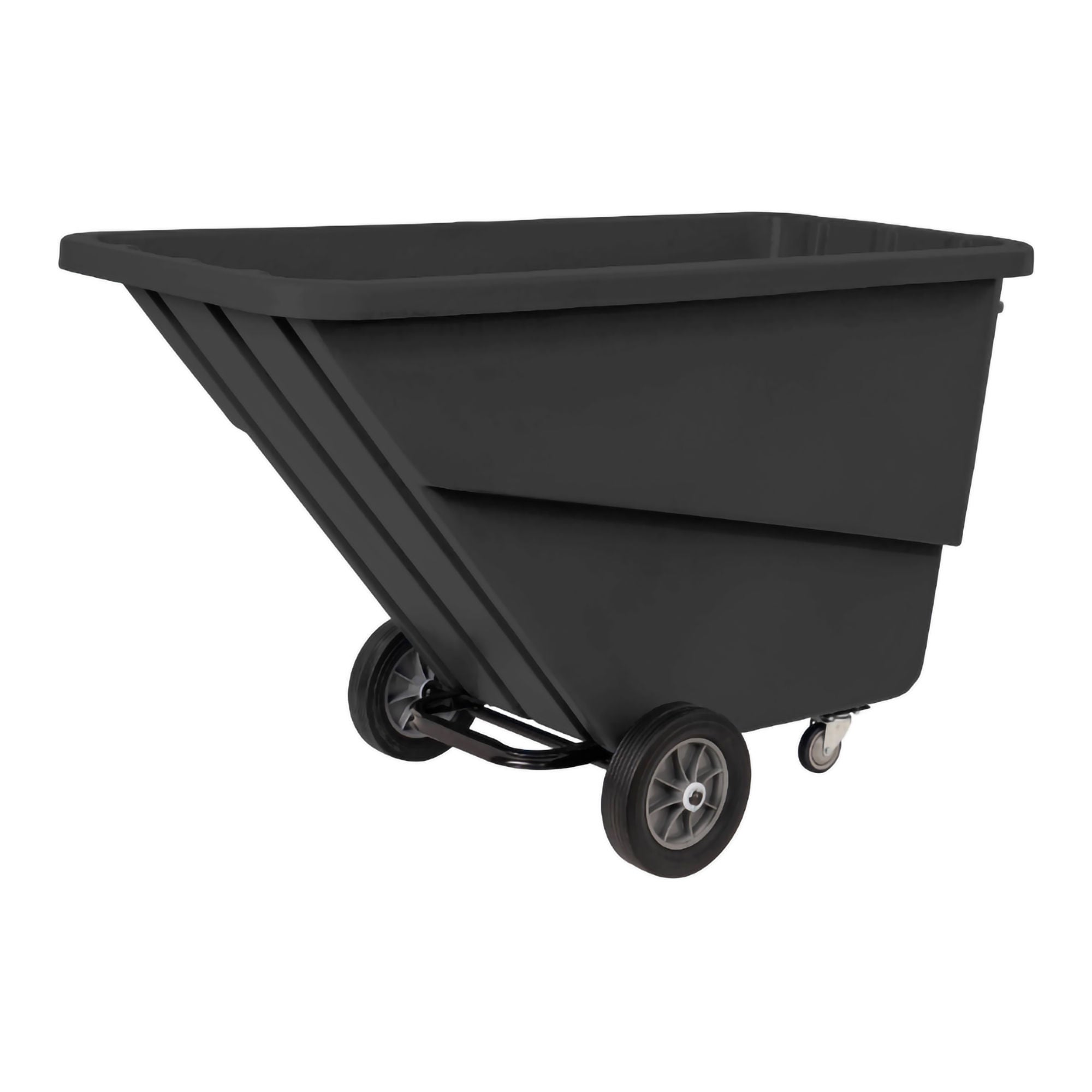 R & B Wire Products - TILT-LRG-BLK Tilt Truck 12 Inch Front Wheels / 4 Inch Rear Swivel Casters 1000 lbs. Weight Capacity Steel Tubular Handle Poly / Steel