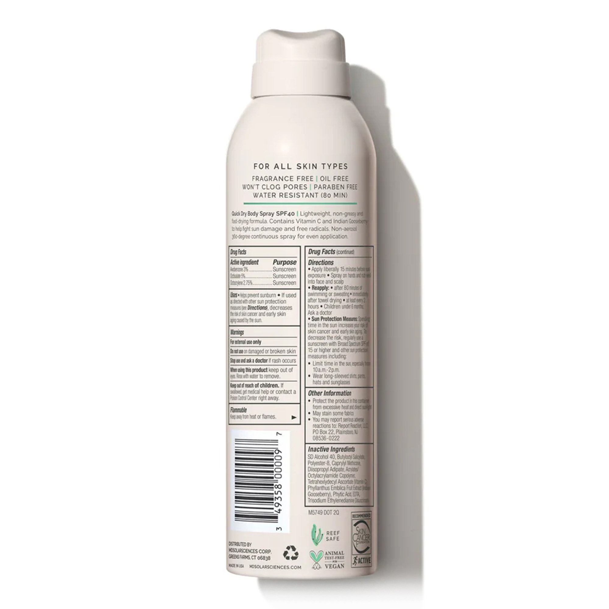 MDSolarSciences 163001 - MDSolarSciences® Quick Dry Body Spray Sunscreen - 1/Each, 6/Pack, 24/Case