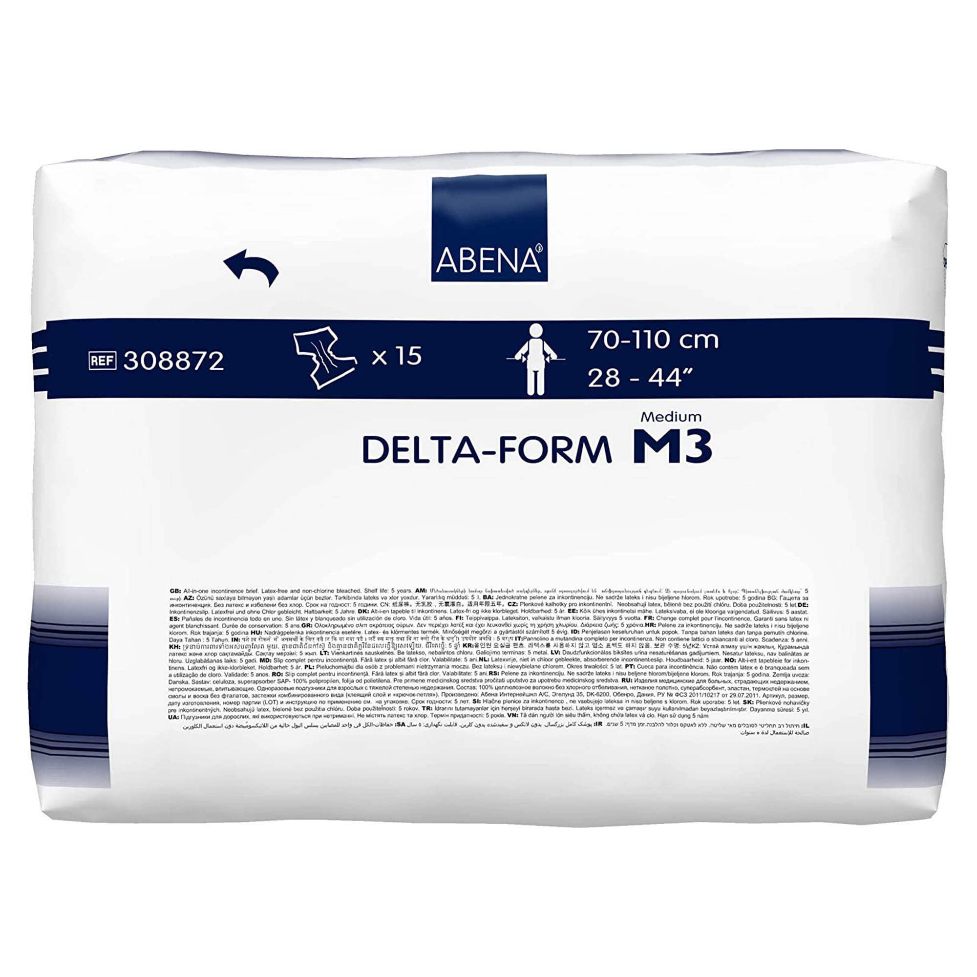 Abena North America - 308872 Incontinence Brief Abena® Delta-Form Adult Medium Unisex Disposable Heavy Absorbency