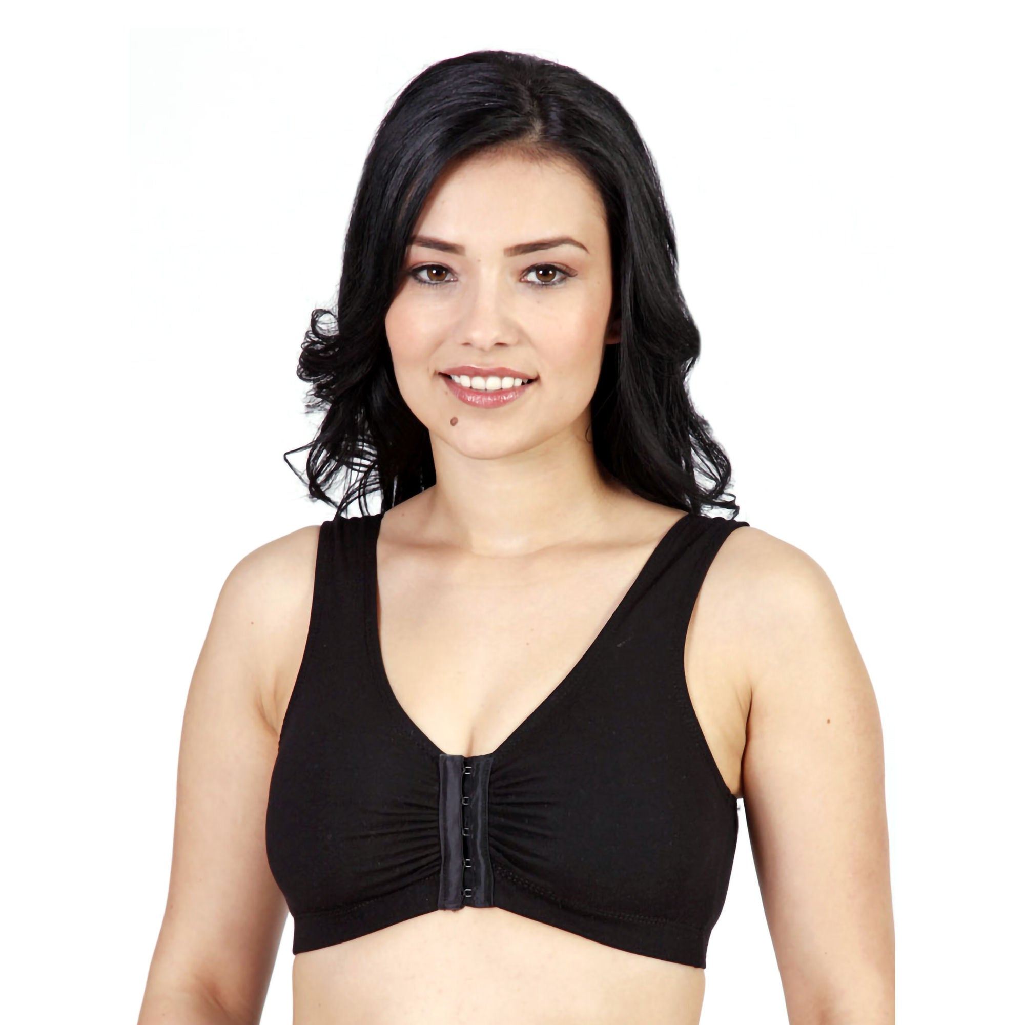 Medico International - T-350B-38 Sports Bra T-350 Size 38 Black Front Hook and Eye Closure