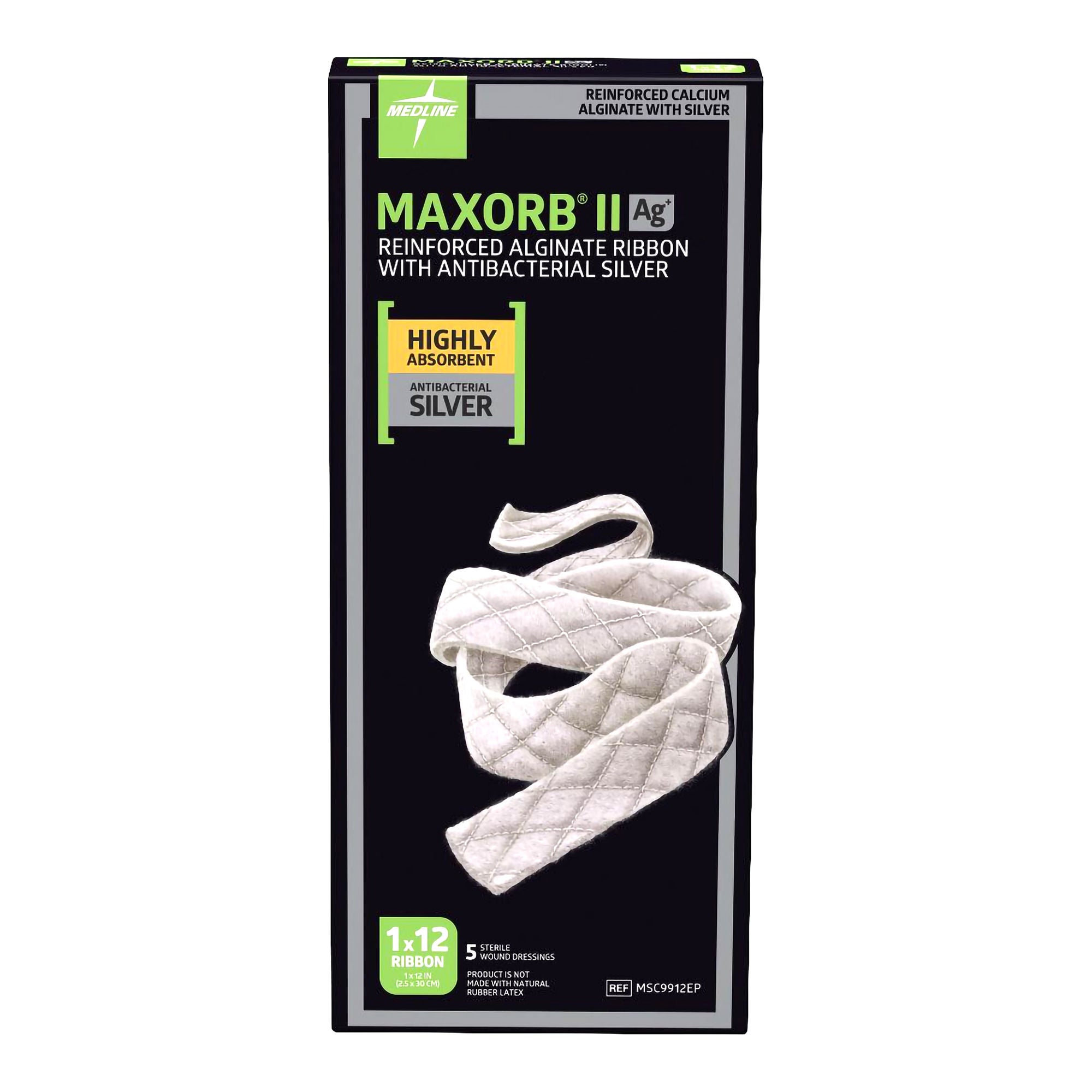 Medline - MSC9912EP Silver Alginate Dressing Maxorb® II Ribbon Sterile