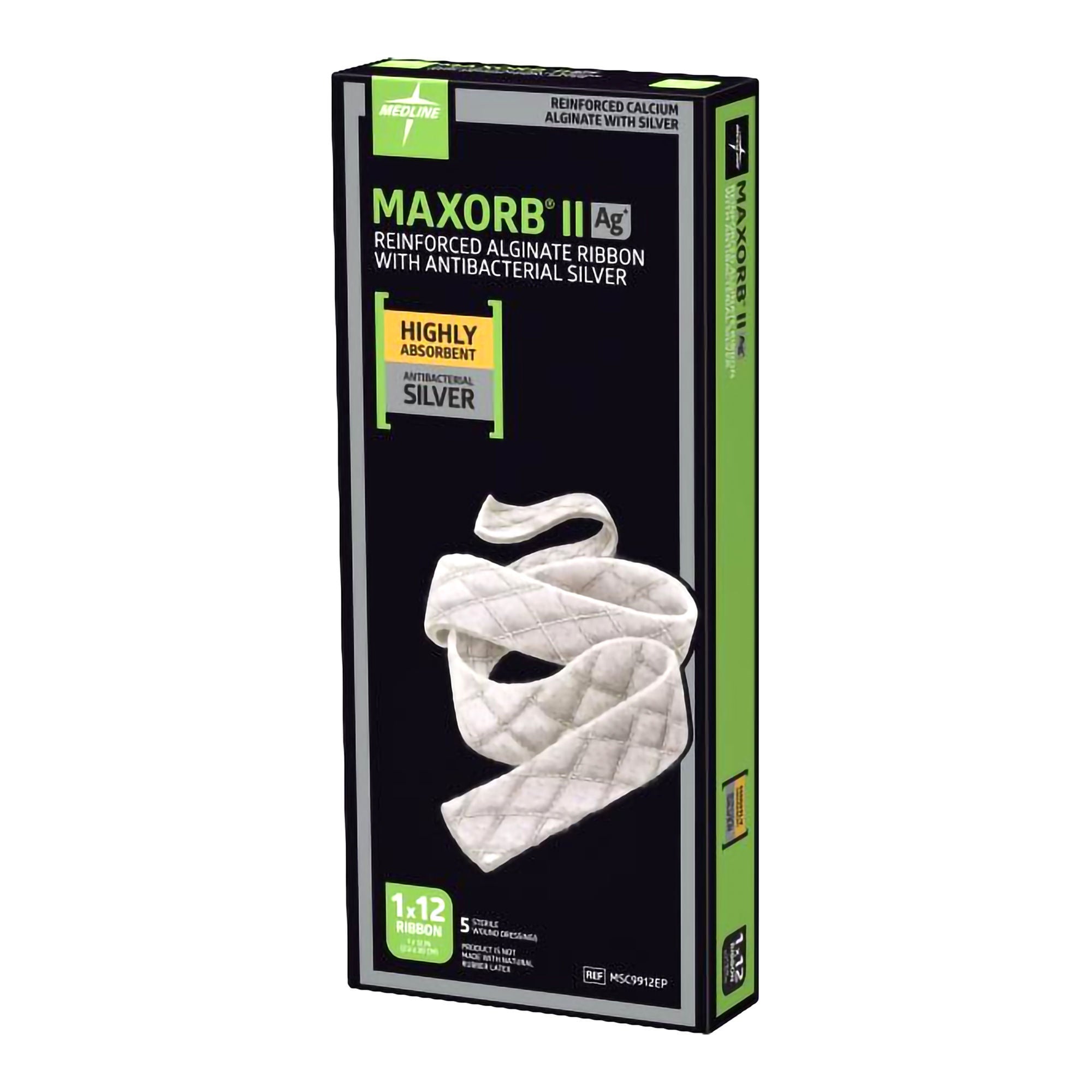 Medline - MSC9912EP Silver Alginate Dressing Maxorb® II Ribbon Sterile