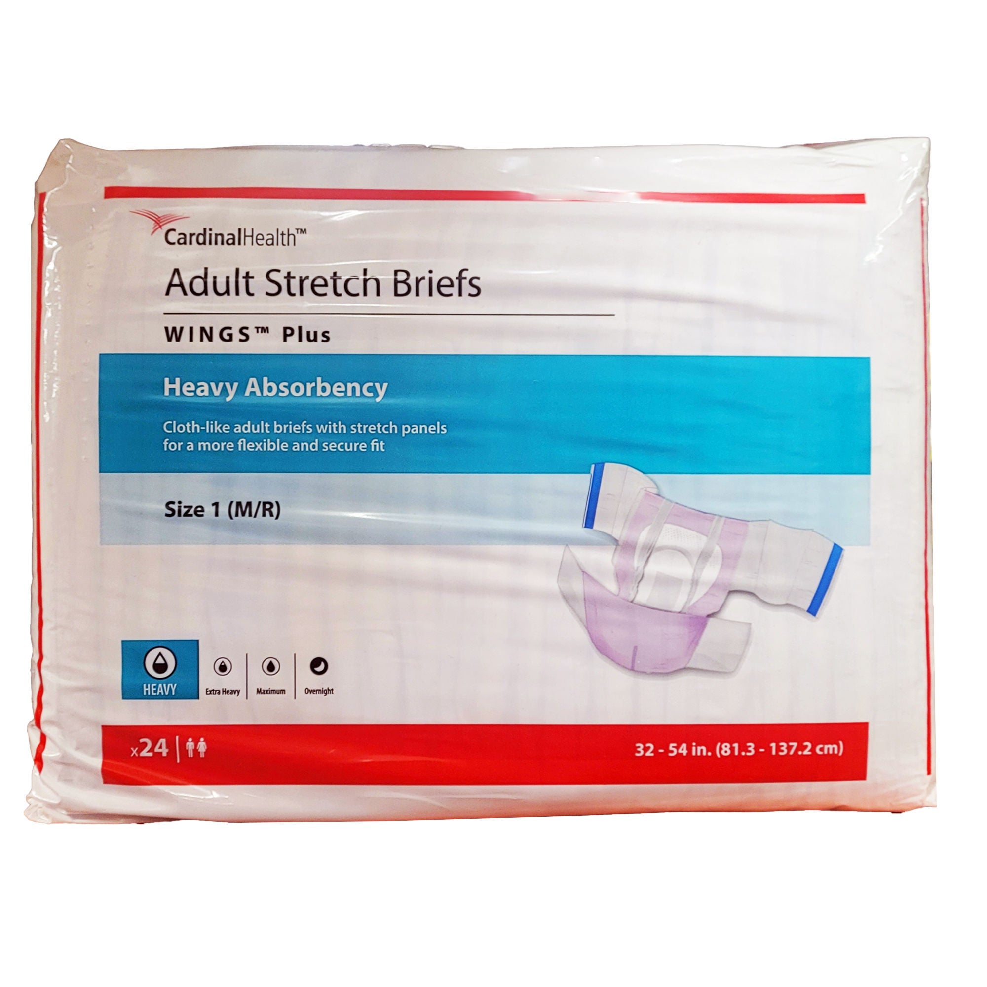 Cardinal - 66063S Wings™ Plus Quilted Stretch Heavy Absorbency Incontinence Briefs