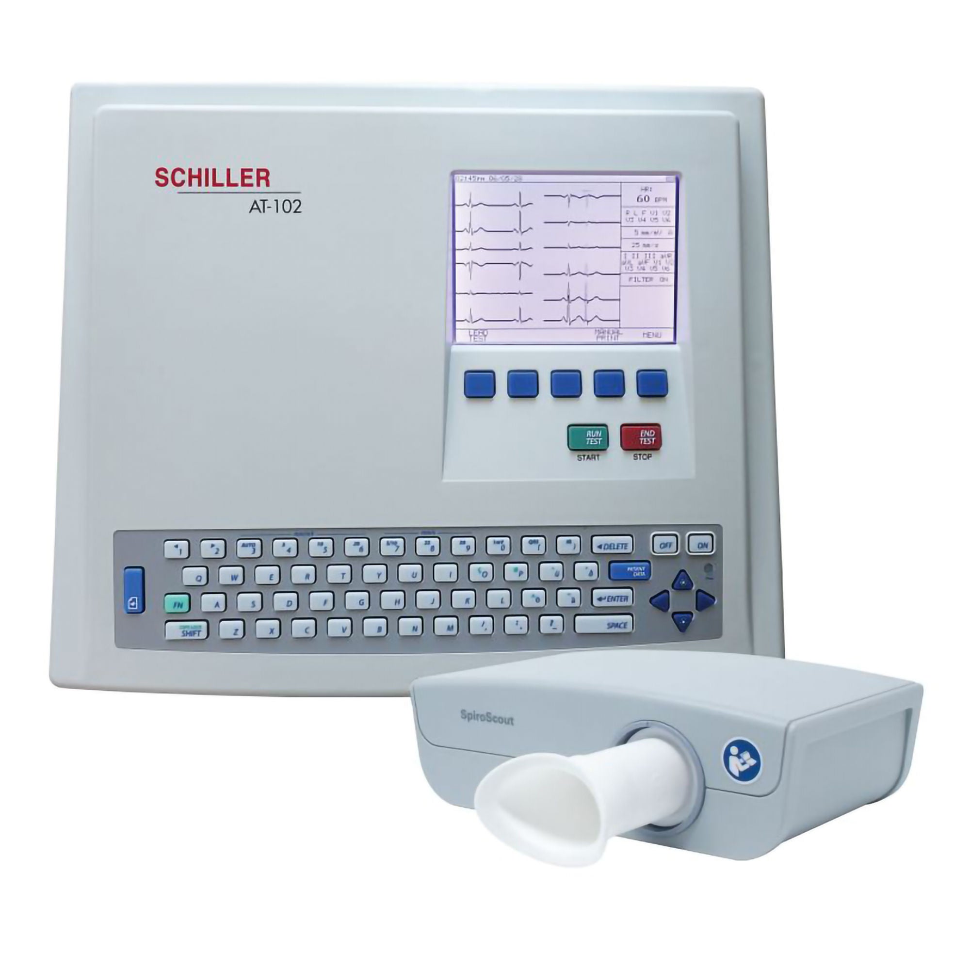 Schiller America - 9.070000SCMSP Electrocardiograph with Spirometry Cardiovit® AT-102 AC Power LCD Display Resting