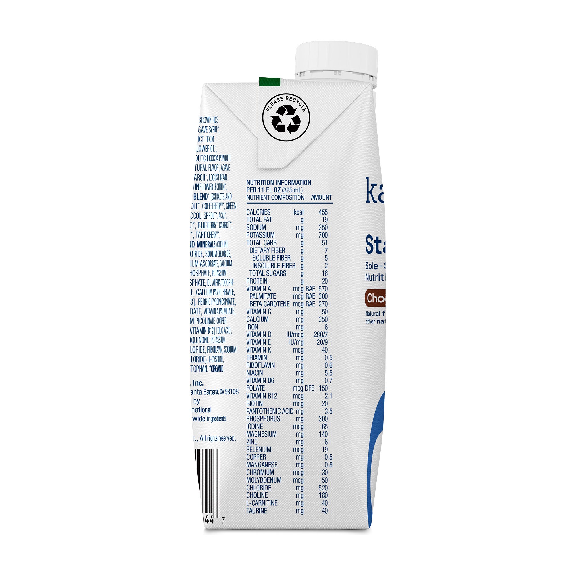 Kate Farms 811112030454 - Kate Farms® Standard 1.4 Chocolate Sole-Source Nutrition Formula, 11-oz. carton - 1/Each, 12/Case