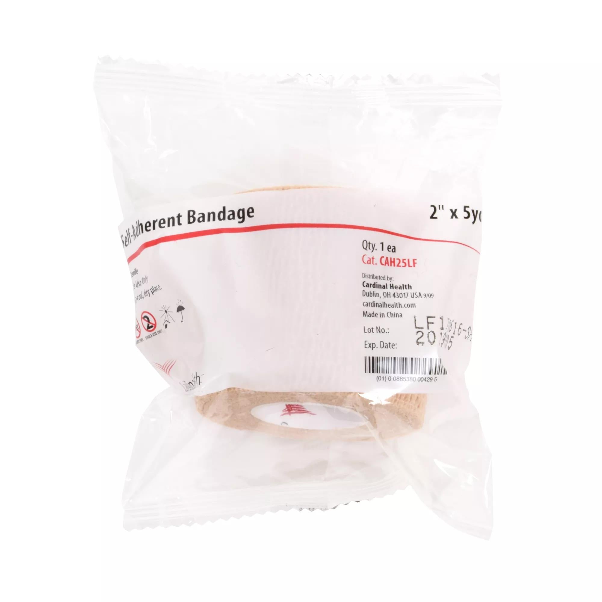 Cardinal - CAH35LF Cohesive Bandage Cardinal Health™ 3 Inch X 5 Yard Self-adherent Closure Tan NonSterile Standard Compression