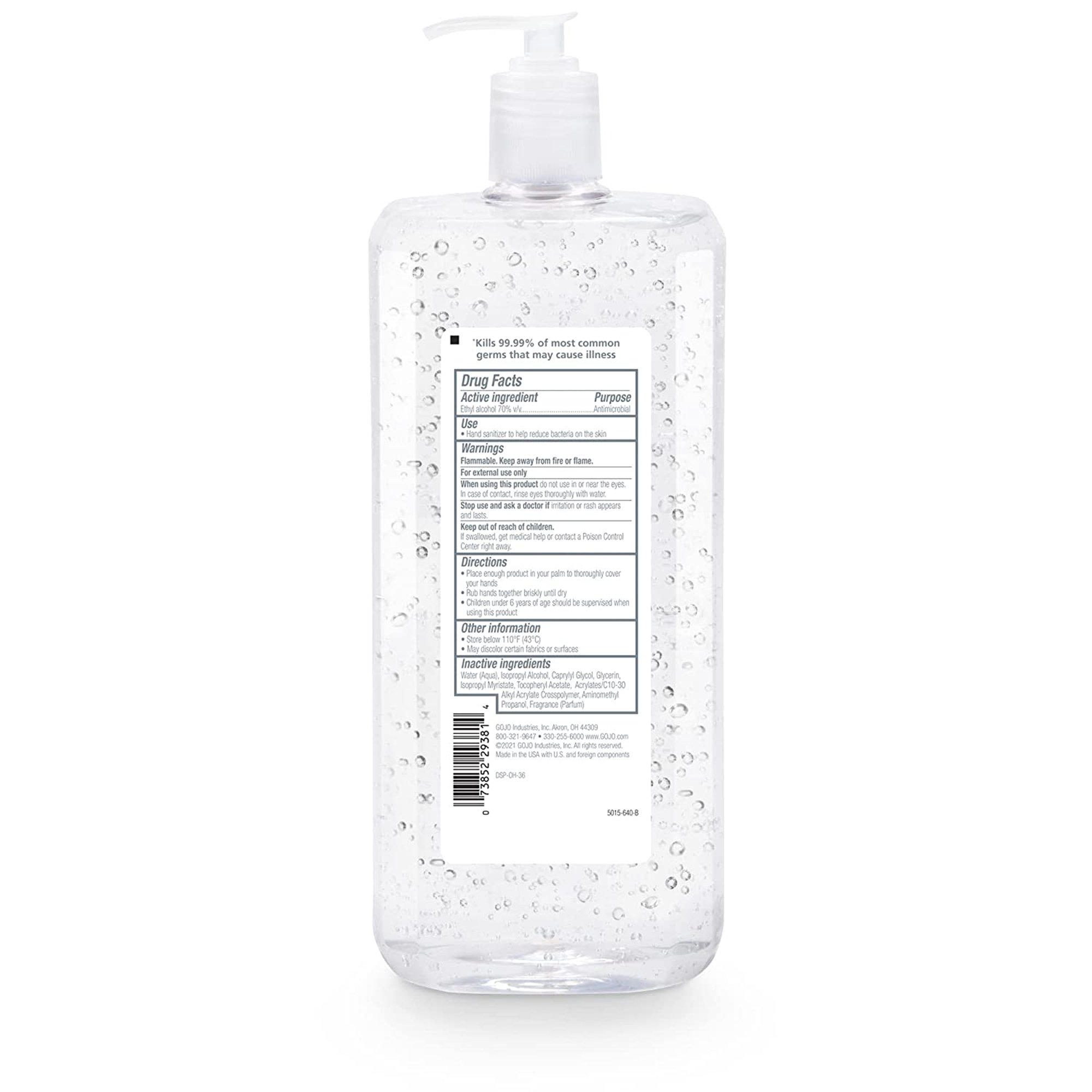 GOJO 5015-04 - Purell® Advanced Hand Sanitizer, 1.5 Liter Pump Bottle - 1/Each, 4/Case