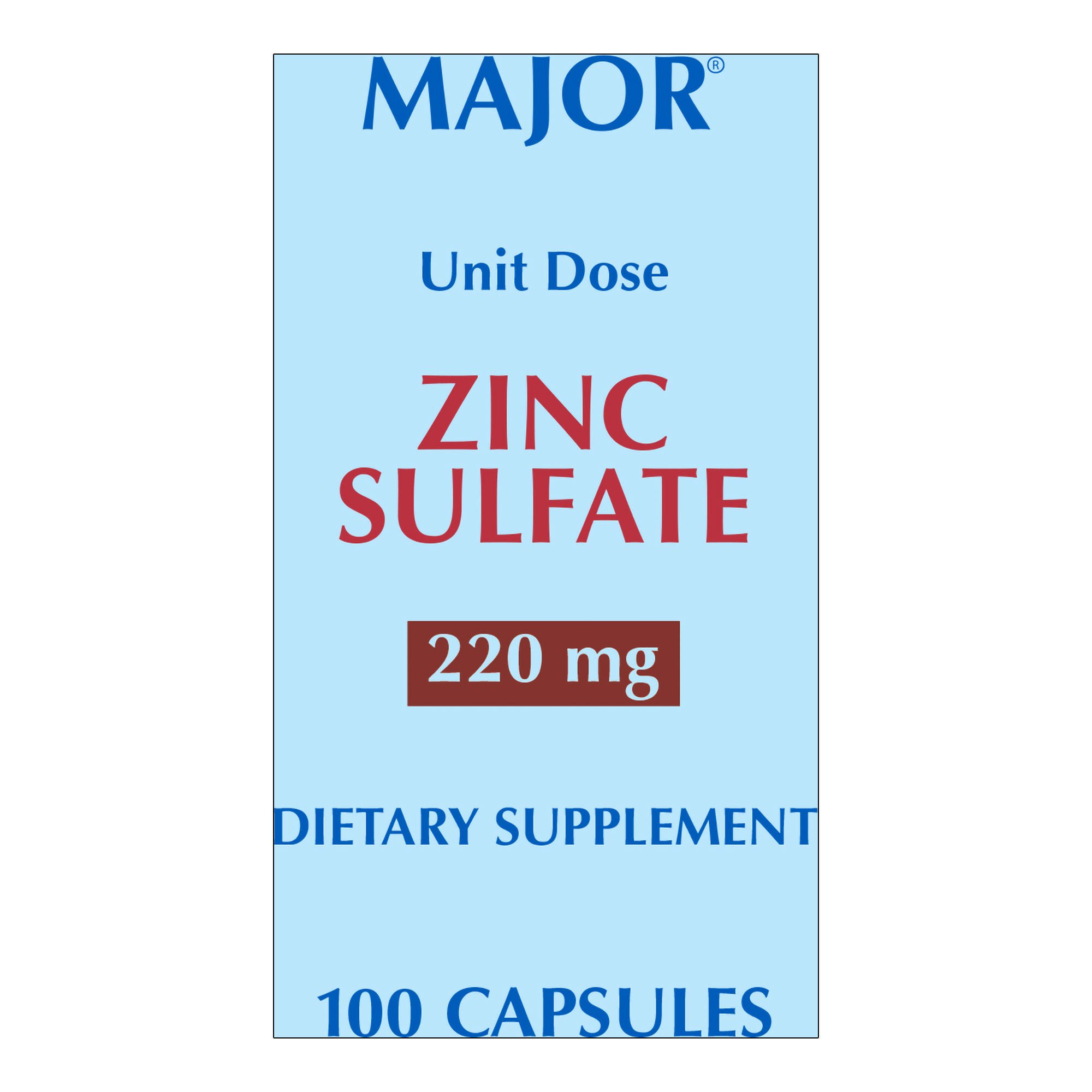 Major Pharmaceuticals - 20555004000 Major® 220-mg Zinc Sulfate Capsules