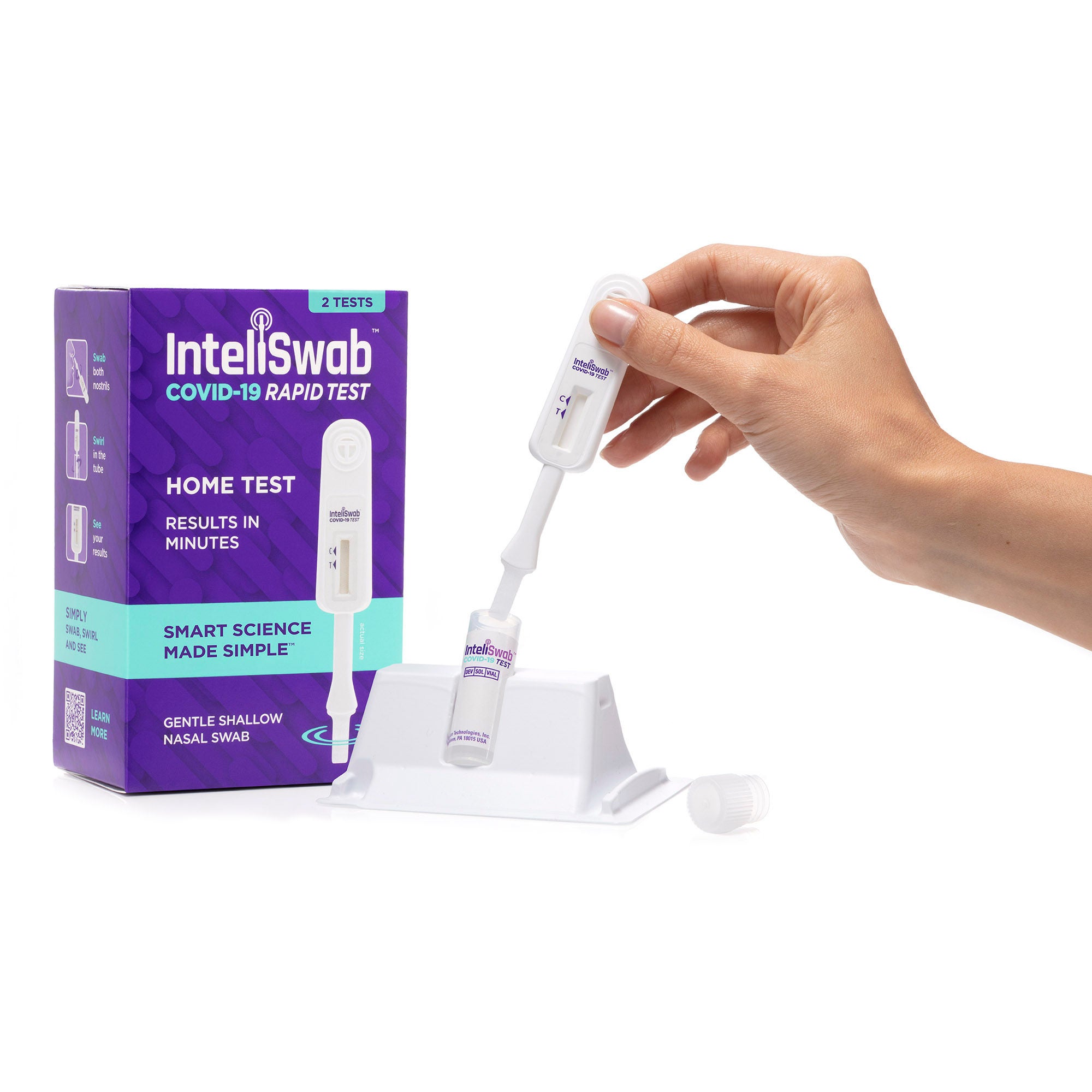 Orasure Technologies - 1001-0622 Respiratory Test Kit InteliSwab® COVID-19 Rapid Test (OTC) 2 Tests per Kit, 24 Kits per Box CLIA Waived