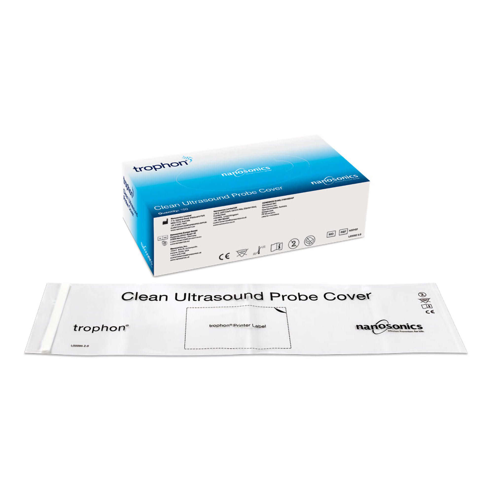 Nanosonics Inc - N00102 Ultrasound Probe Cover trophon® Plastic Medically Clean Folded