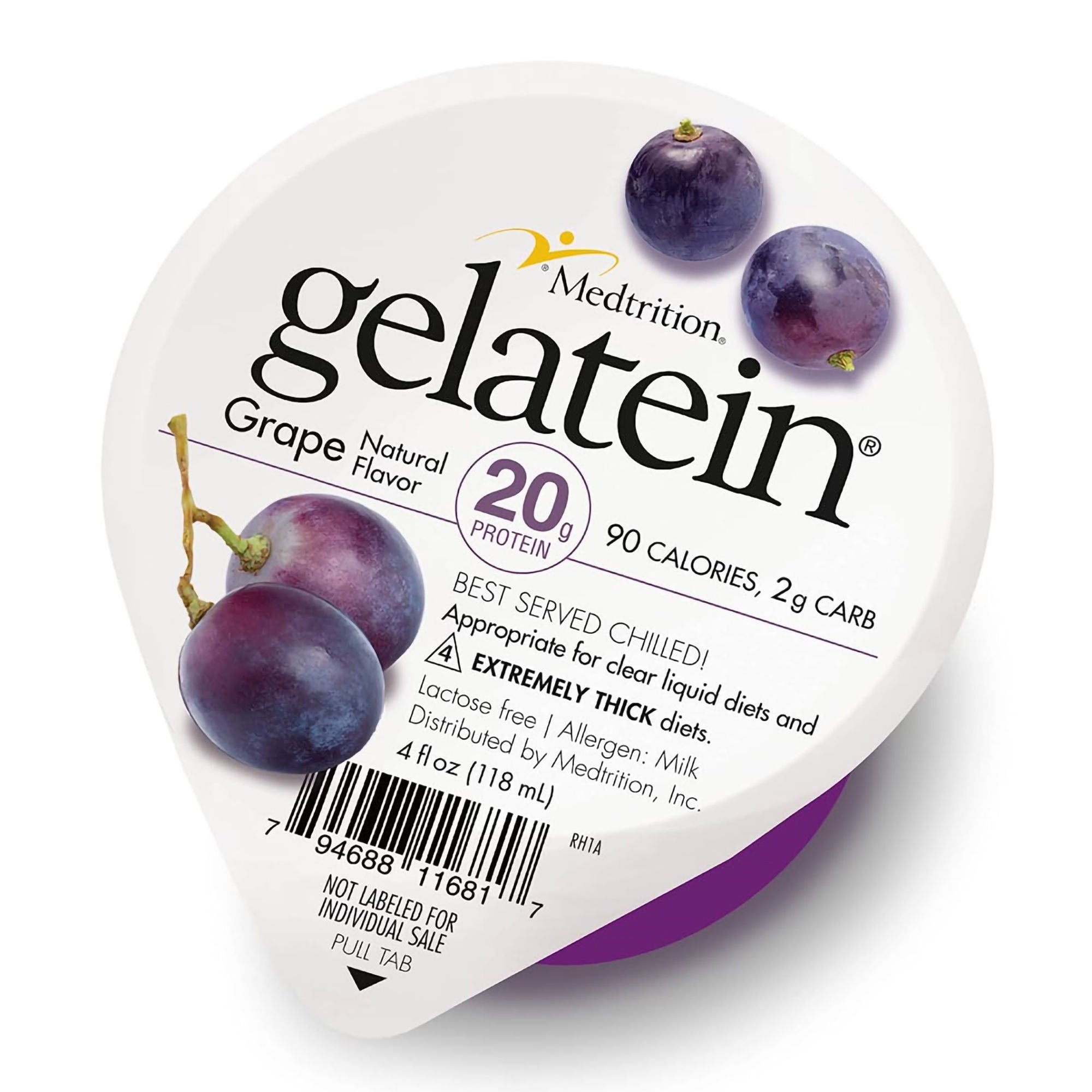 Medtrition-National Nutrition - 11681 Oral Supplement Gelatein® Grape Flavor Gel 4 oz. Cup