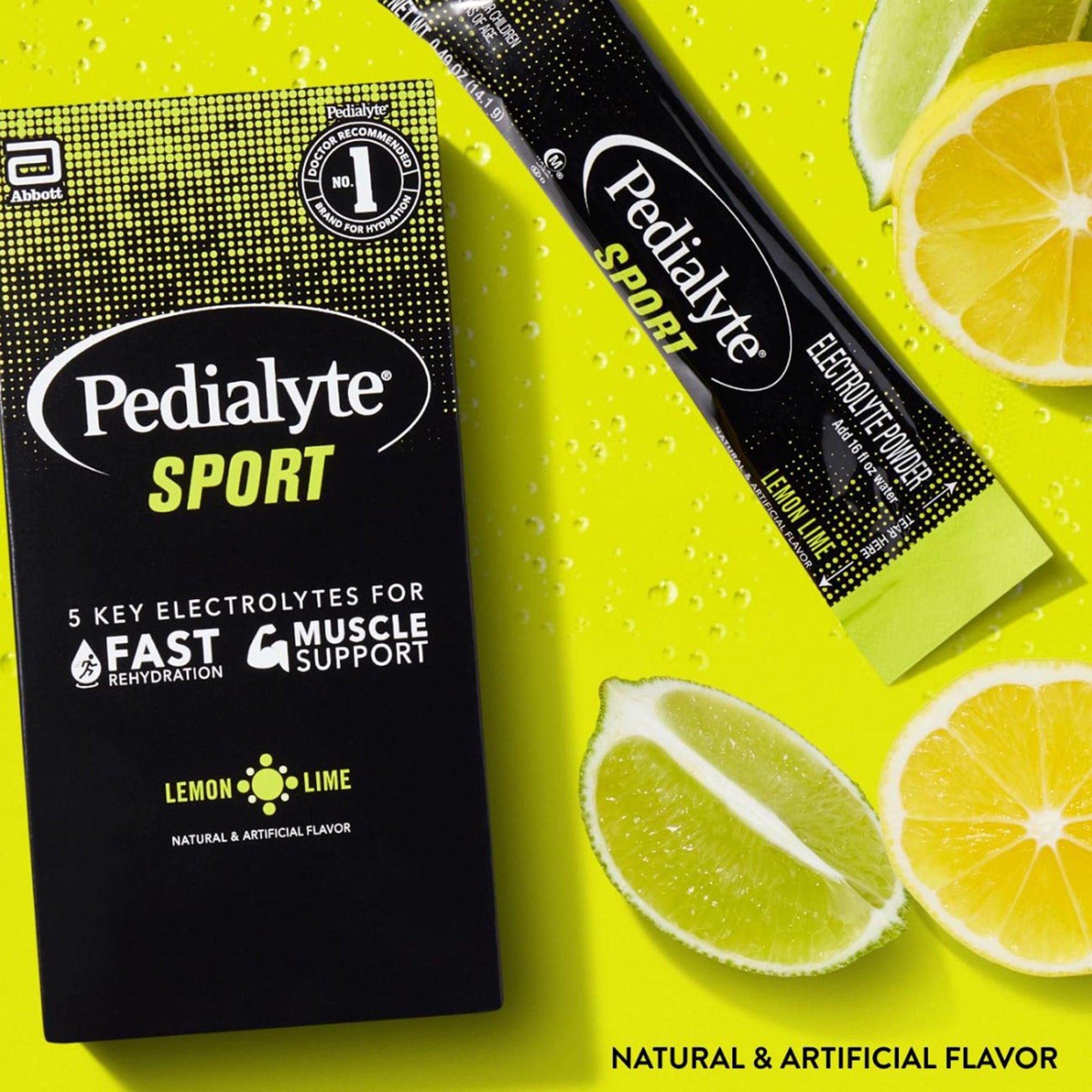 Abbott Nutrition - 67845 Oral Electrolyte Solution Pedialyte® Sport Lemon-Lime Flavor 14.1 Gram