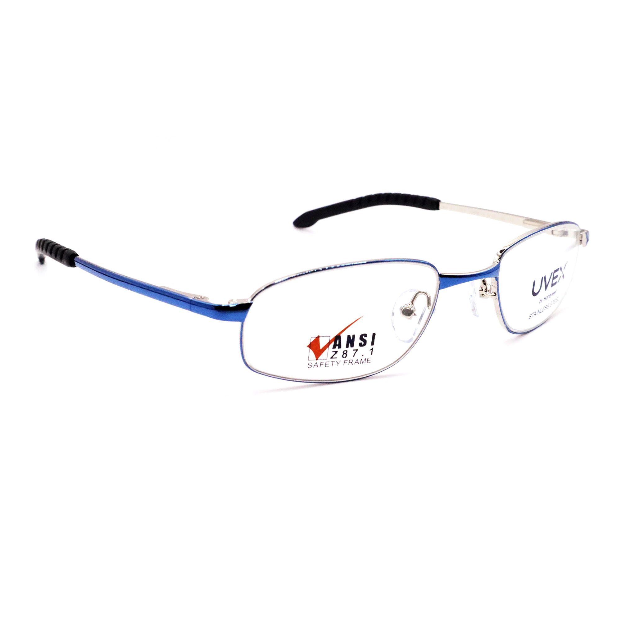 Titmus LLC - 18400-SRX Prescription Safety Glasses SWRx Collection Titmus SW04 Flexible Hinges Uncoated Clear Tint Blue Frame Over Ear 53.20.135