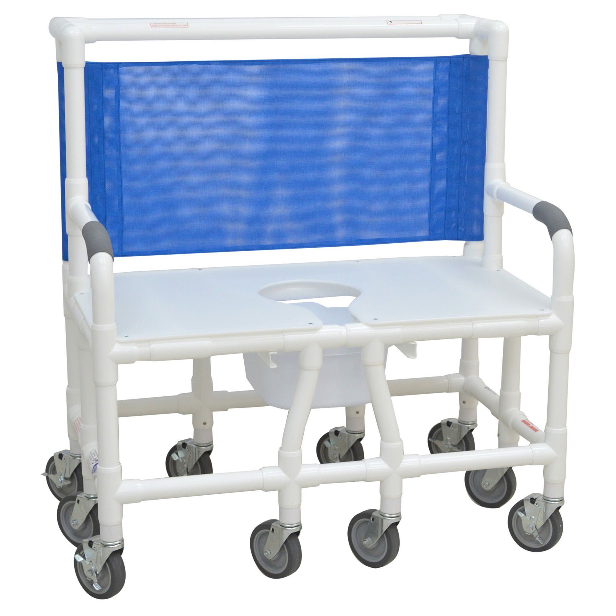 MJM International - 136-5HD-XDB Commode Chair MJM International Fixed Arms PVC Frame Mesh Backrest 36 Inch Seat Width 900 lbs. Weight Capacity