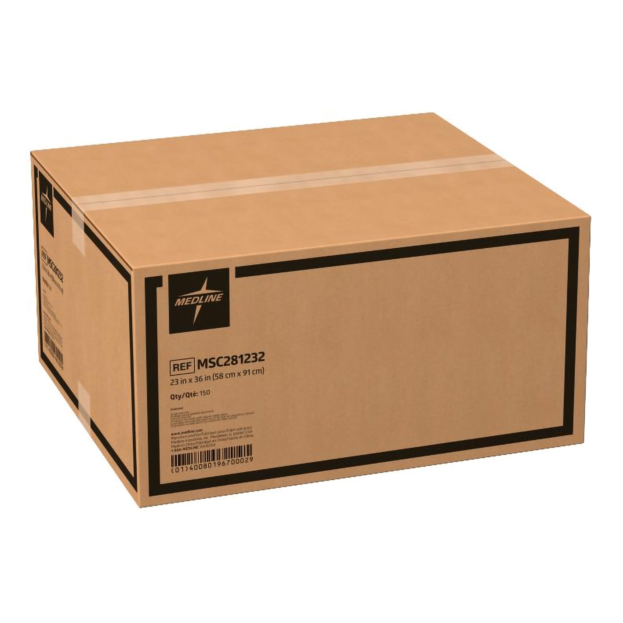 Medline MSC281232 - Protection Plus® Disposable Underpads from Medline, 23 Inch x 1 Yard - 25/Bag, 150/Case