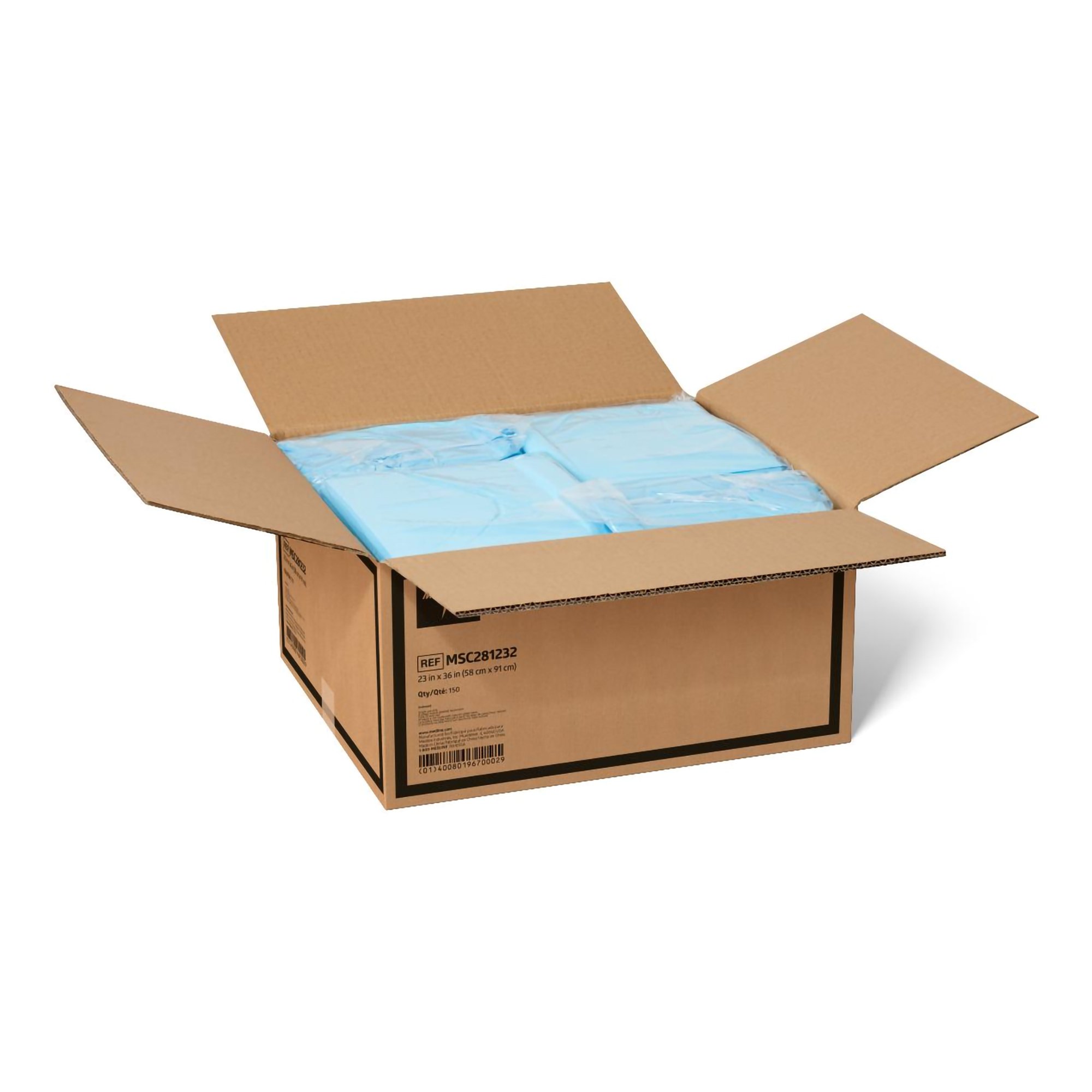 Medline MSC281232 - Protection Plus® Disposable Underpads from Medline, 23 Inch x 1 Yard - 25/Bag, 150/Case
