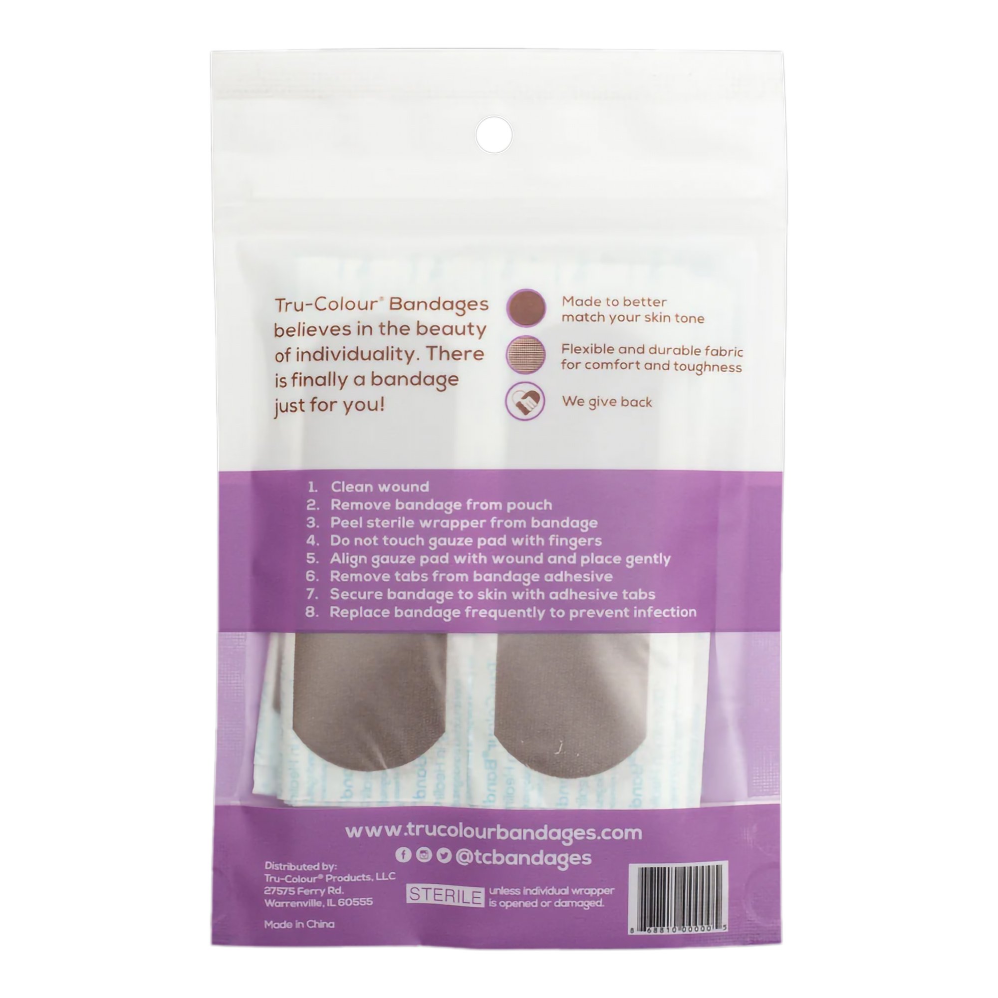 Tru-Colour Products LLC TCB-141 - TruColour® Dark Brown Adhesive Strip, 1 x 3 Inch - 30/Pack, 1500/Case