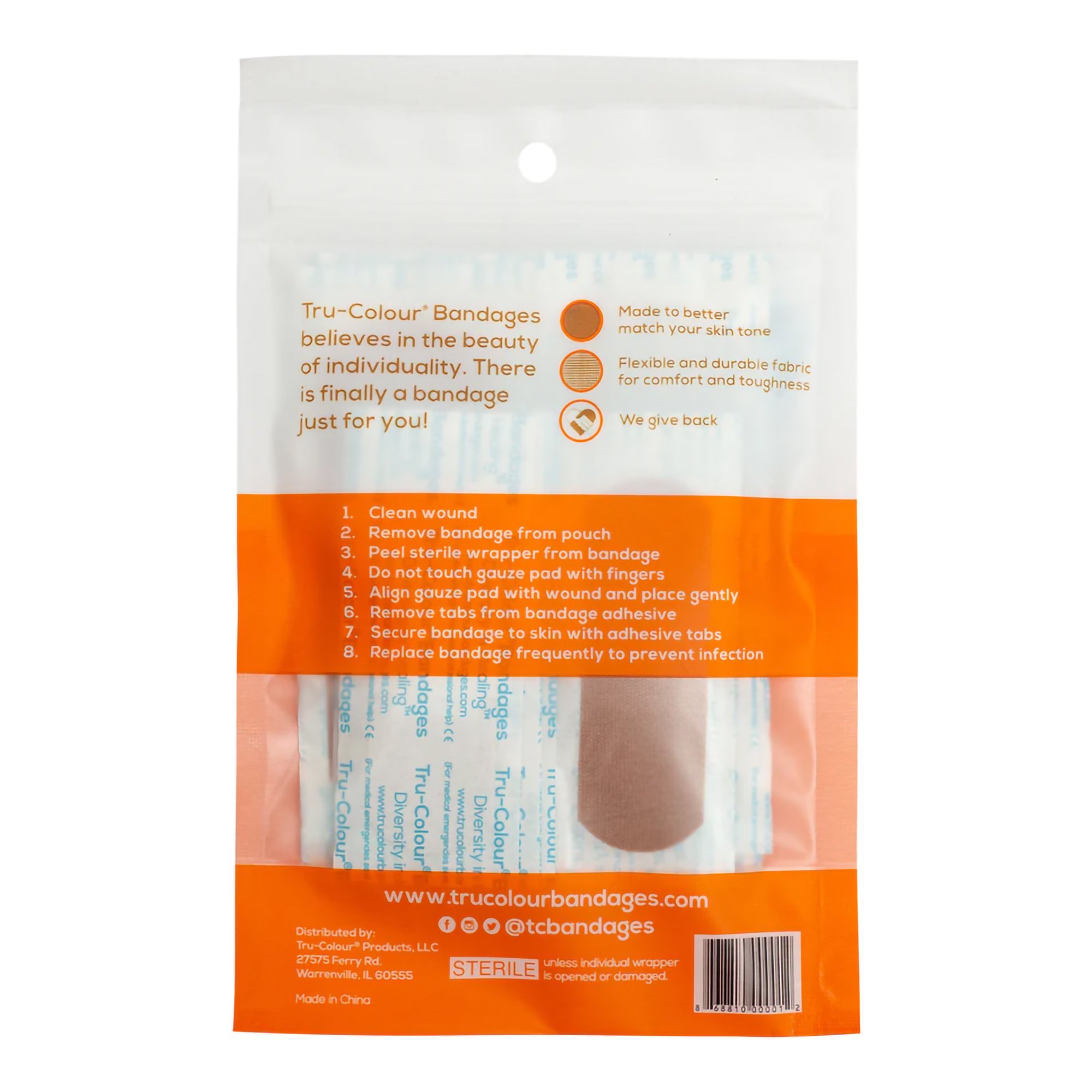 Tru-Colour Products LLC TCB-121 - TruColour® Brown Adhesive Strip, 1 x 3 Inch - 30/Pack, 1500/Case