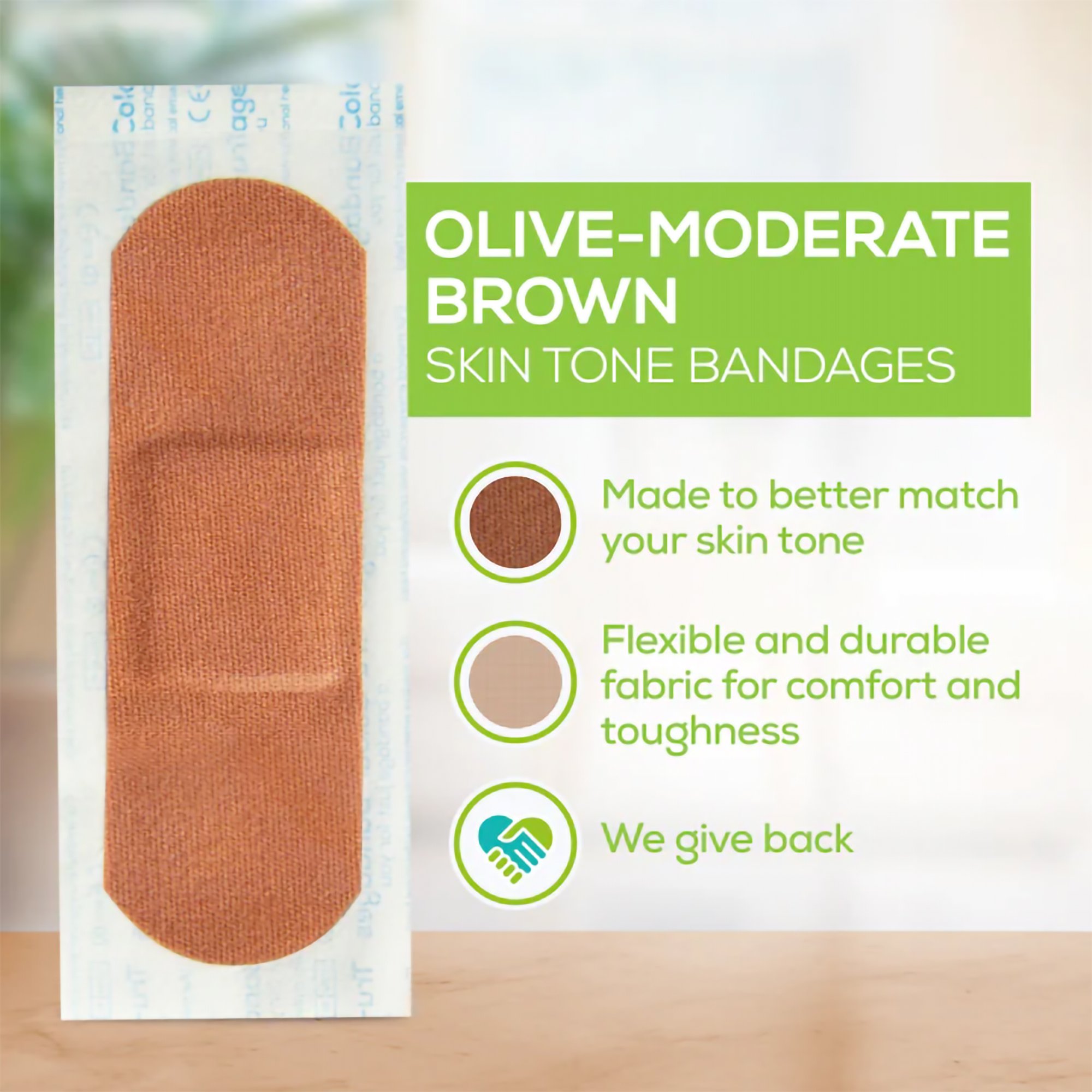 Tru-Colour Products LLC TCB-101 - TruColour® Olive Adhesive Strip, 1 x 3 Inch - 30/Pack, 1500/Case