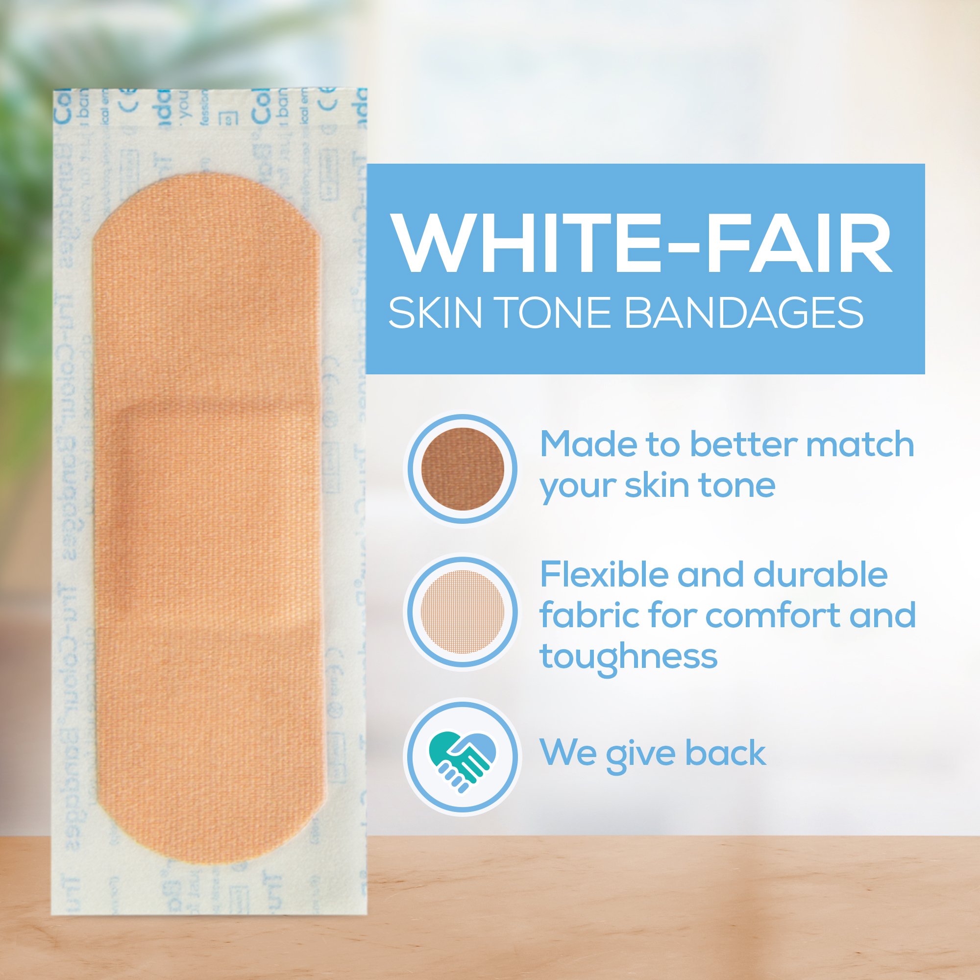 Tru-Colour Products LLC TCB-161 - Tru-Colour Skin Tone Adhesive Bandages for Fair Skin Tone Shades - 30/Pack, 1500/Case