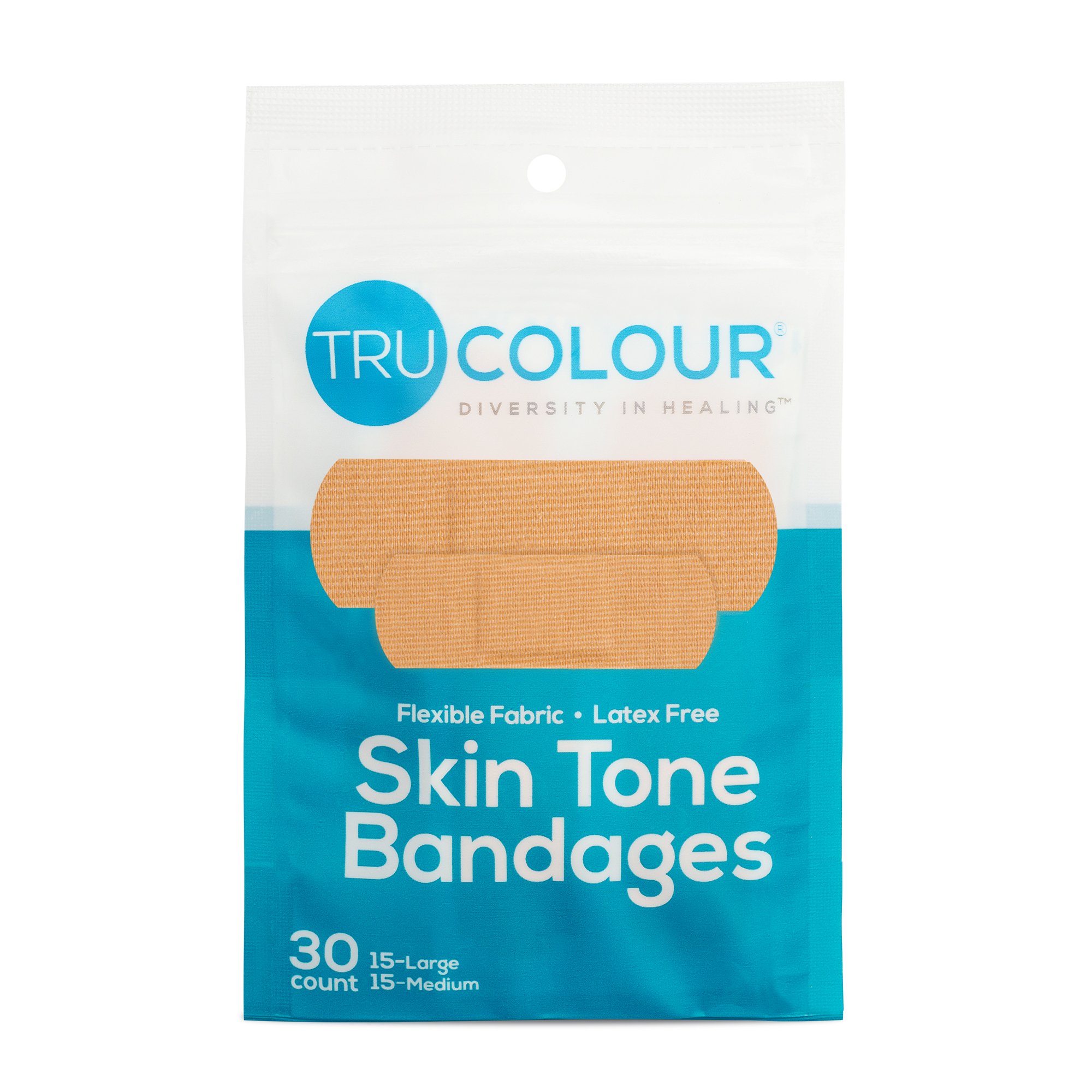 Tru-Colour Products LLC TCB-161 - Tru-Colour Skin Tone Adhesive Bandages for Fair Skin Tone Shades - 30/Pack, 1500/Case