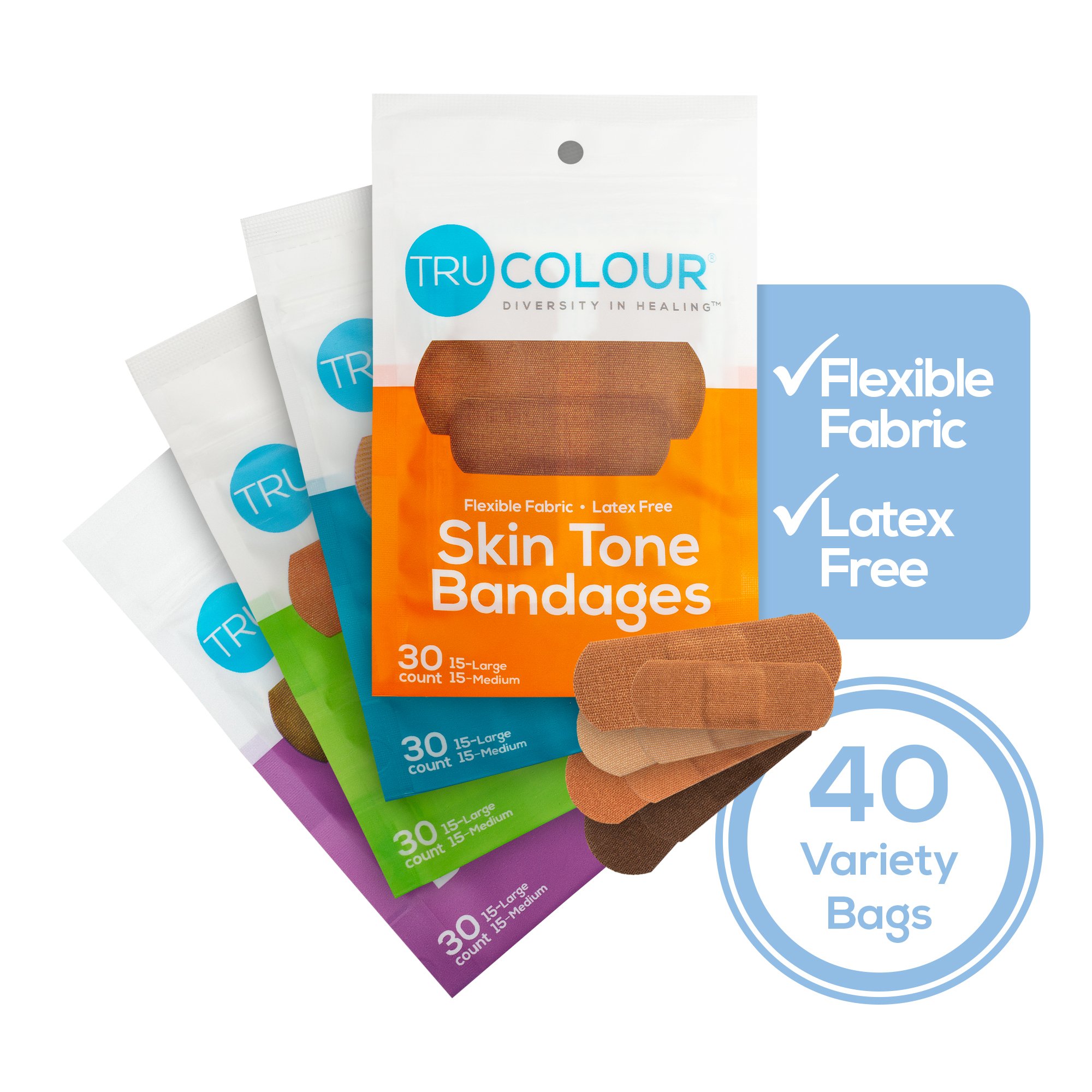 Tru-Colour Products LLC TCB-400 - TruColour® Beige / Olive / Brown / Dark Brown Adhesive Strip, 1 x 3 Inch - 120/Pack, 6000/Case