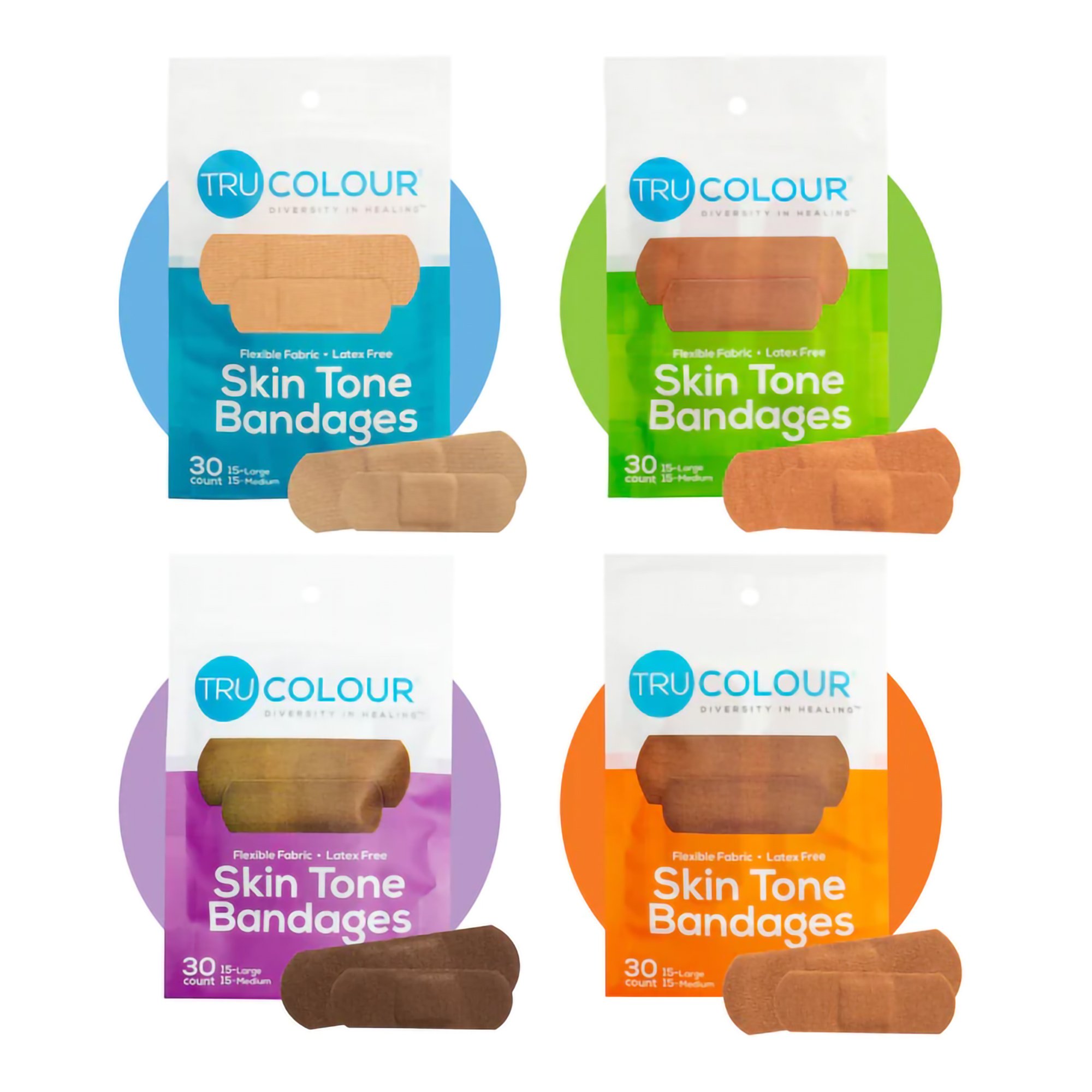 Tru-Colour Products LLC TCB-400 - TruColour® Beige / Olive / Brown / Dark Brown Adhesive Strip, 1 x 3 Inch - 120/Pack, 6000/Case