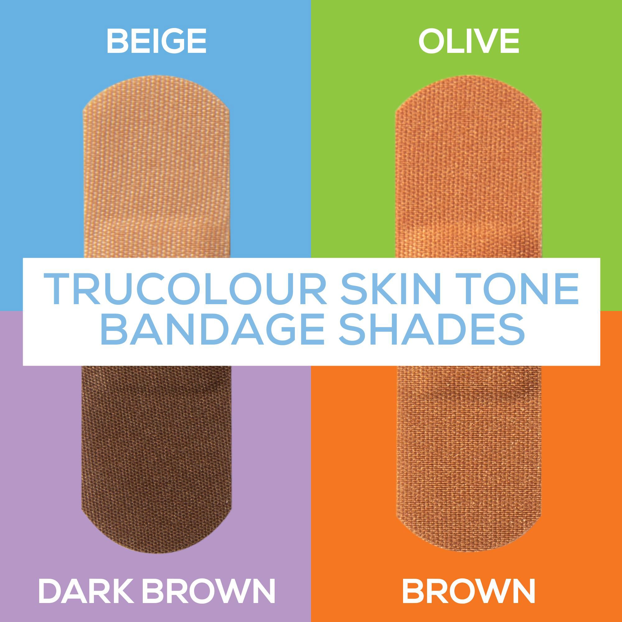 Tru-Colour Products LLC TCB-400 - TruColour® Beige / Olive / Brown / Dark Brown Adhesive Strip, 1 x 3 Inch - 120/Pack, 6000/Case