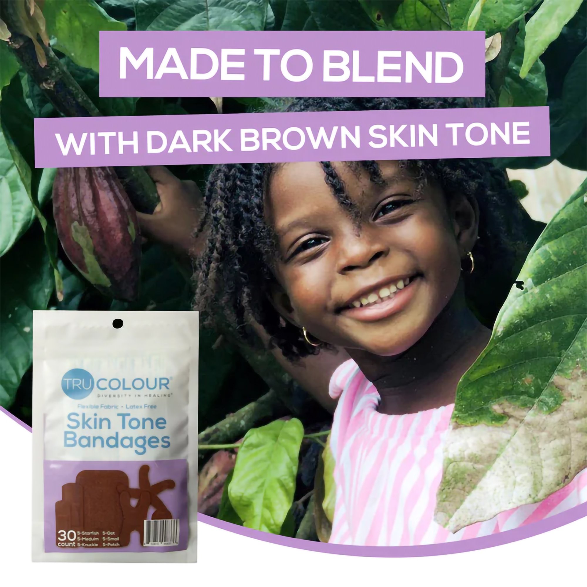 Tru-Colour Products LLC TCB-PASD - TruColour® Dark Brown Adhesive Strips, Assorted Shapes and Sizes - 30/Pack, 1500/Case
