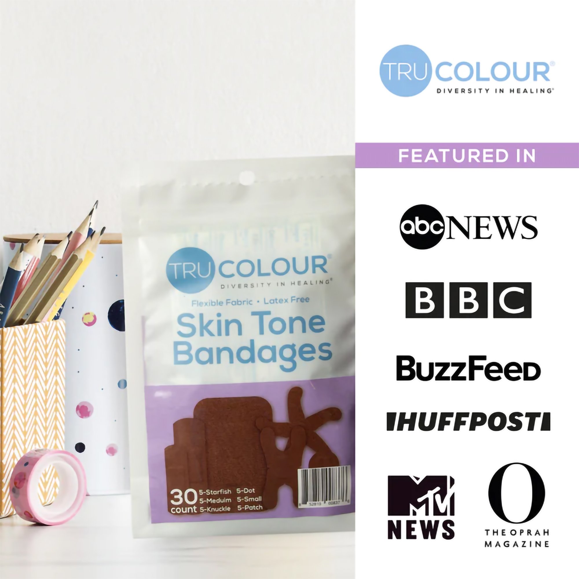 Tru-Colour Products LLC TCB-PASD - TruColour® Dark Brown Adhesive Strips, Assorted Shapes and Sizes - 30/Pack, 1500/Case